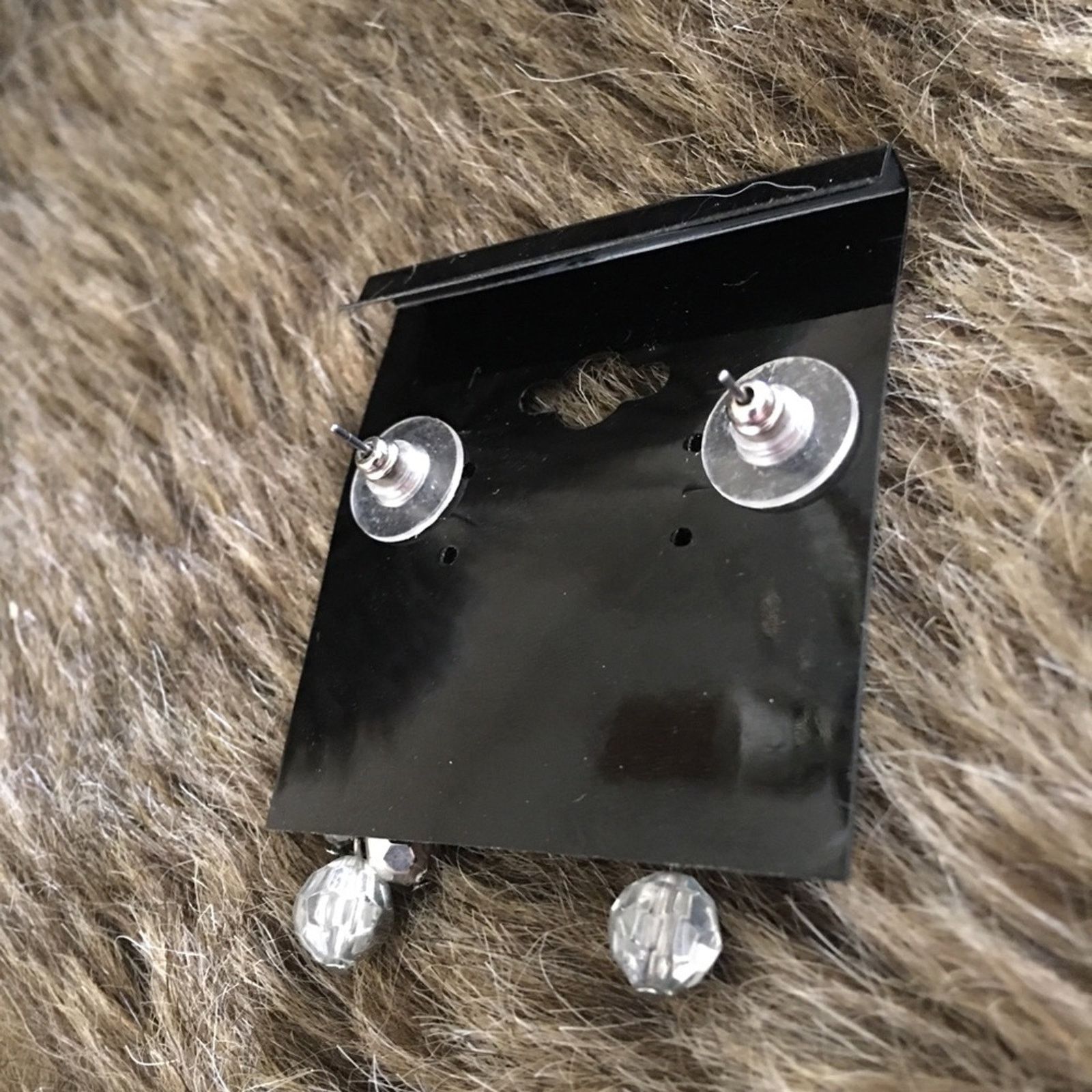 Jewelry Rhinestone & silver tone facet bead dangle earring Size ONE SIZE - 3 Thumbnail