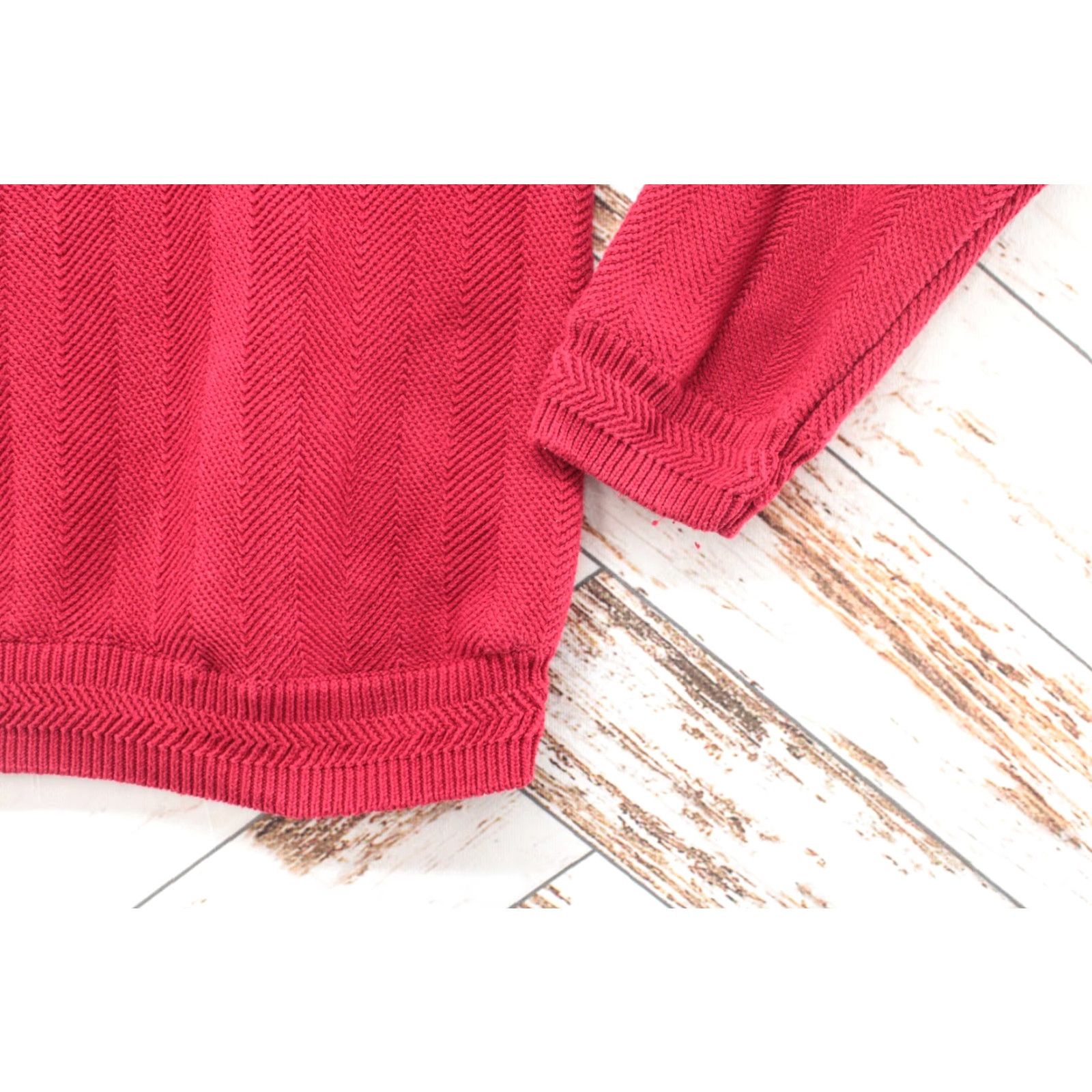 Chaps Chaps Ralph Lauren Sweater Men L Red Herringbone Ribbed Fisherman Preppy Pullover Knit Crew Neck Christmas Preppy Dad 100% Cotton Regular Style Logo Size US L / EU 52-54 / 3 - 3 Thumbnail