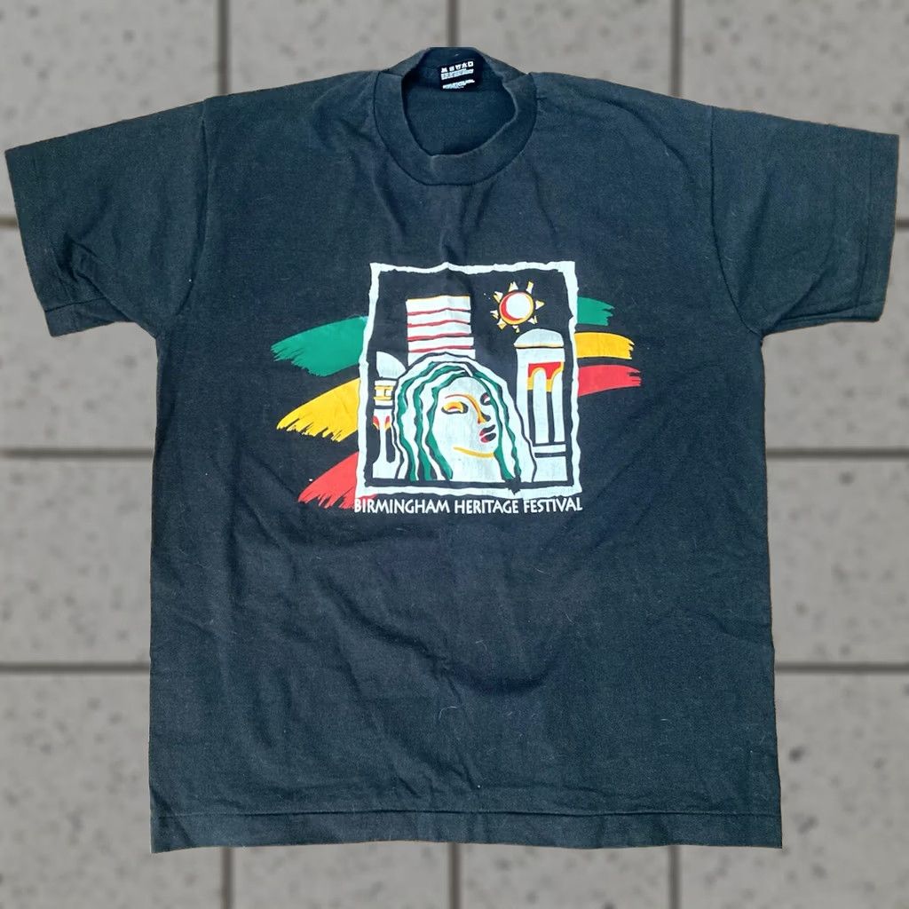 Fruit Of The Loom VINTAGE Birmingham Heritage Festival Shirt Mens Large Jazz Blues Alabama Black Fruit of the Loom T-Shirt Crew Neck Short Sleeve Knit Logo Music 90s Size US L / EU 52-54 / 3 - 1 Thumbnail