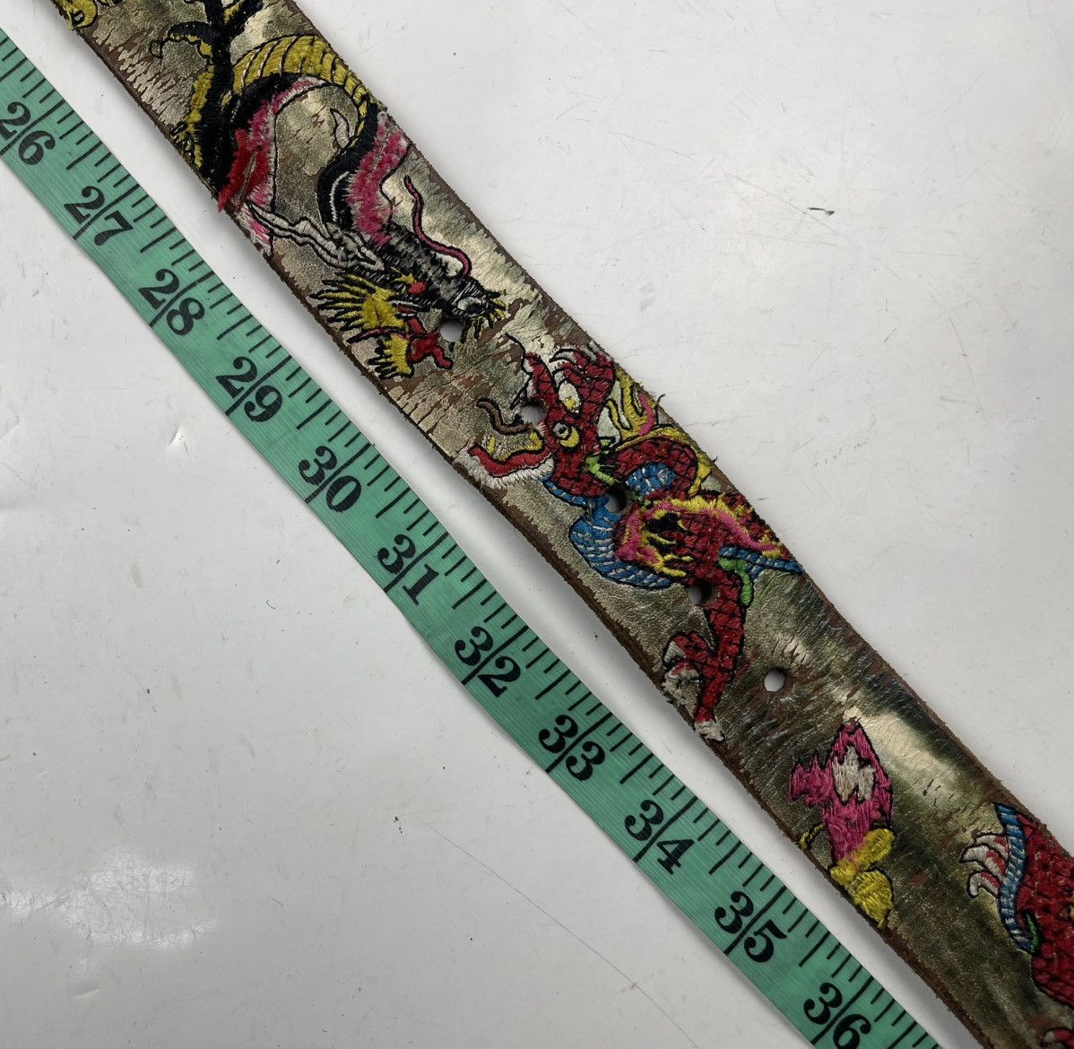 Seditionaries super rare dragon design distressed leather belt tc43 Size 32 - 7 Thumbnail