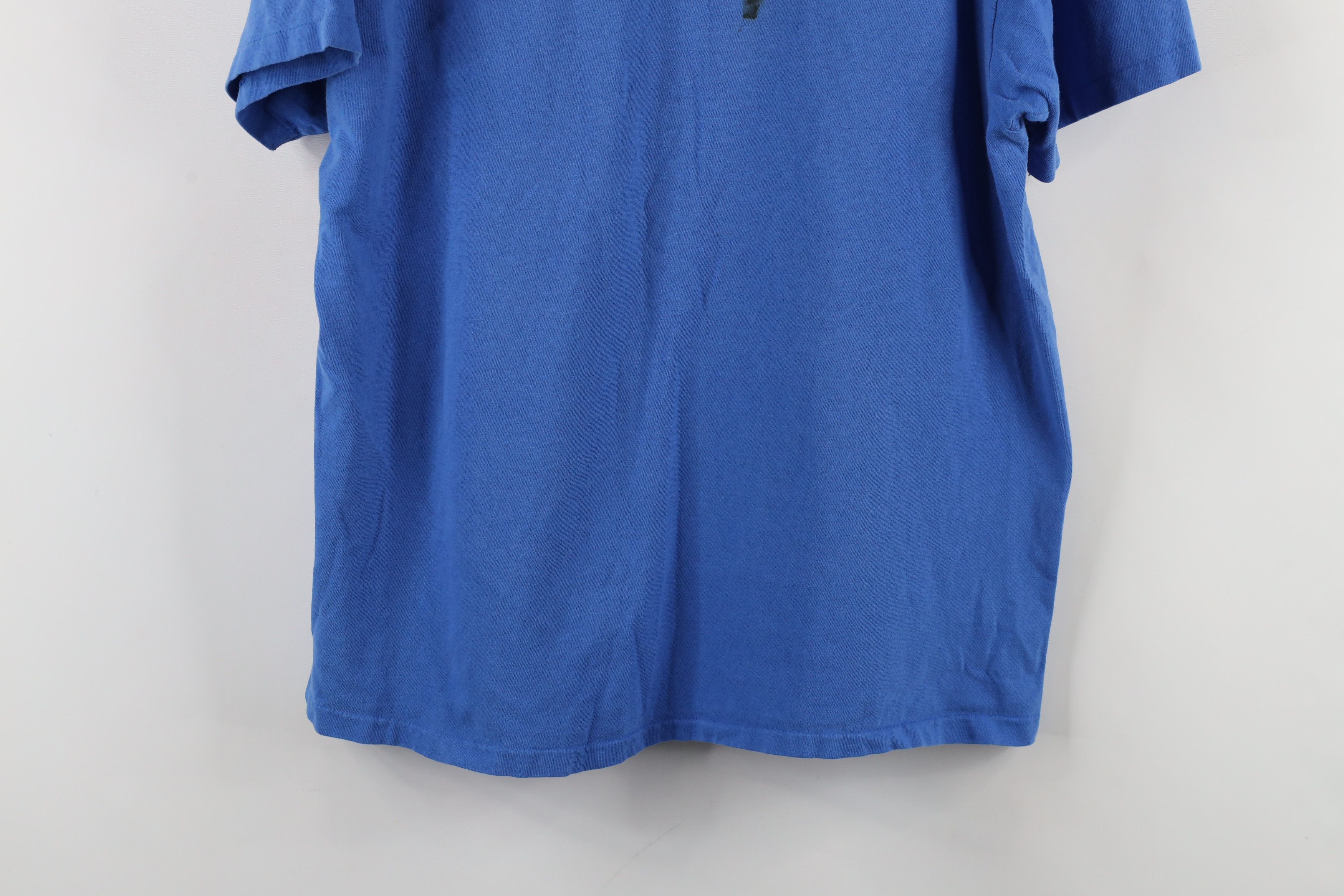 Hanes × Vintage Vintage 80s 90s Hanes Beefy Blank Cotton T-Shirt Blue USA Size US L / EU 52-54 / 3 - 13 Thumbnail