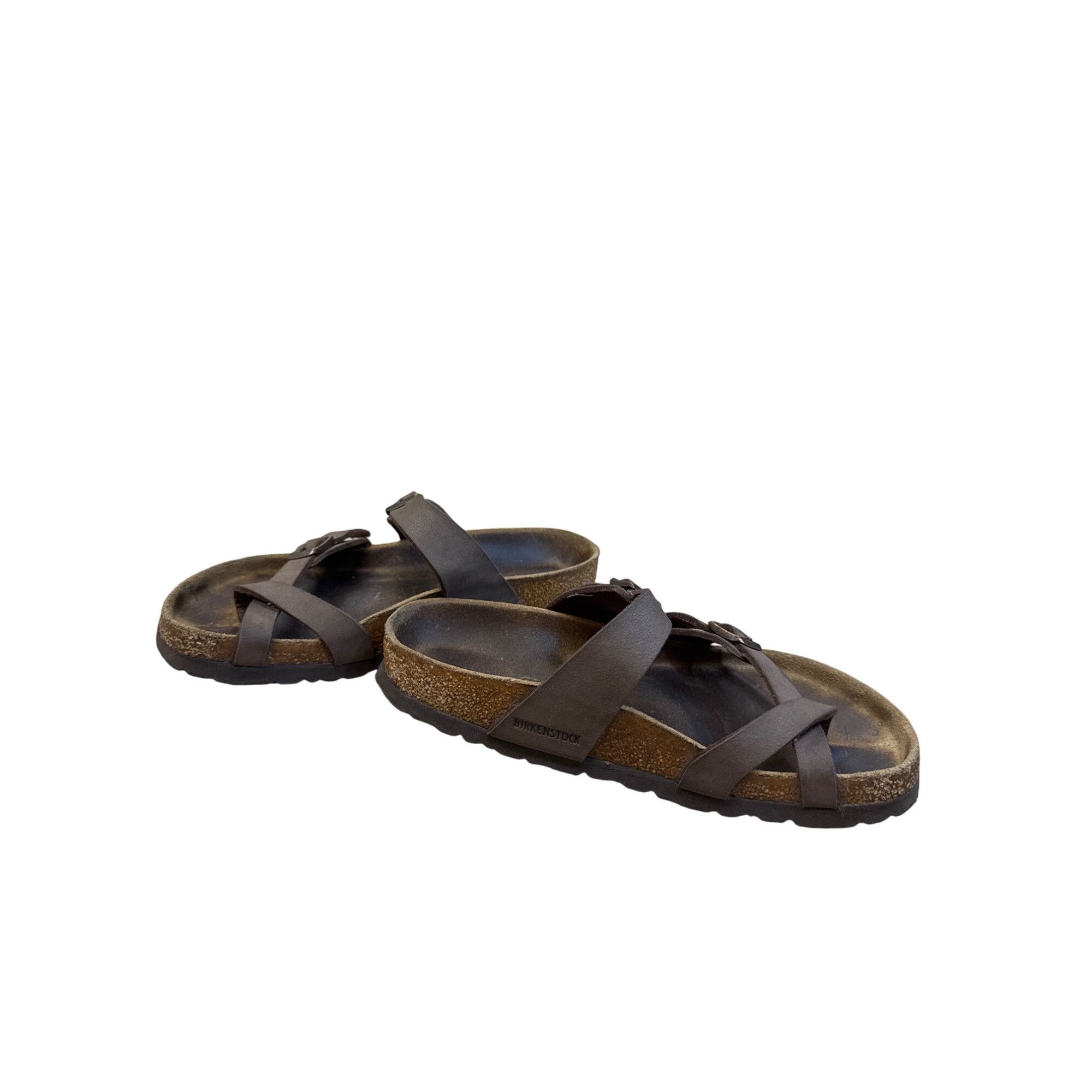 Birkenstock Birkenstock Womens Brown Leather Slip Sandals Size 6 SKU 819 Size US 6 / IT 36 - 2 Thumbnail