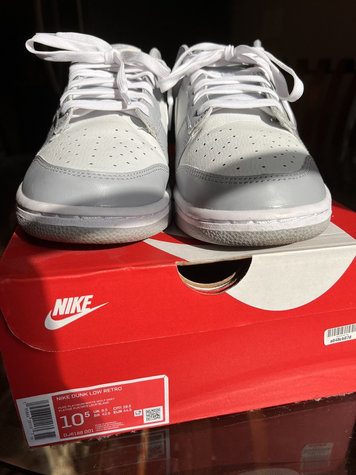 Nike Nike Dunk Low Retro Pure Platinum/Wolf Grey Size US 10.5 / EU 43-44 - 5 Thumbnail