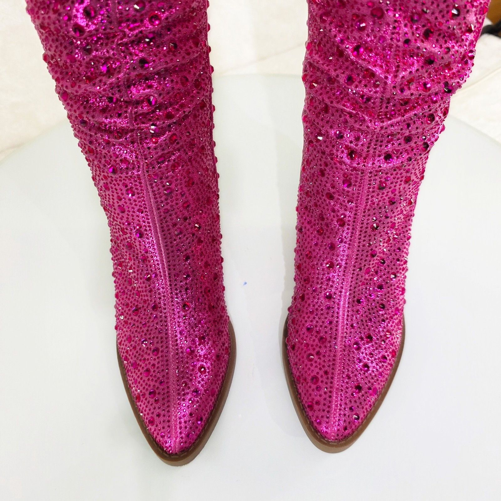 Other Angel Riders Rhinestones Country Western Cowgirl Slouch Calf Size US 8 / IT 38 - 4 Thumbnail