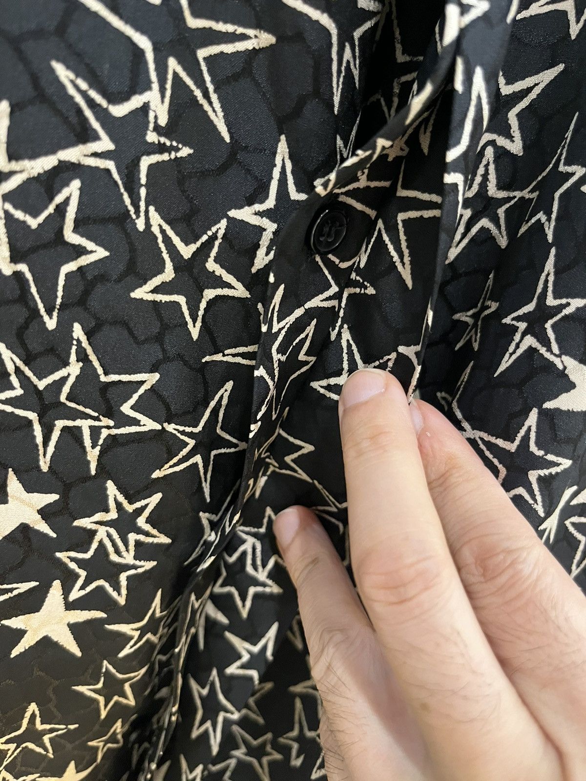 Saint Laurent Paris star print silk shirt collar size 42 Size US L / EU 52-54 / 3 - 13 Thumbnail
