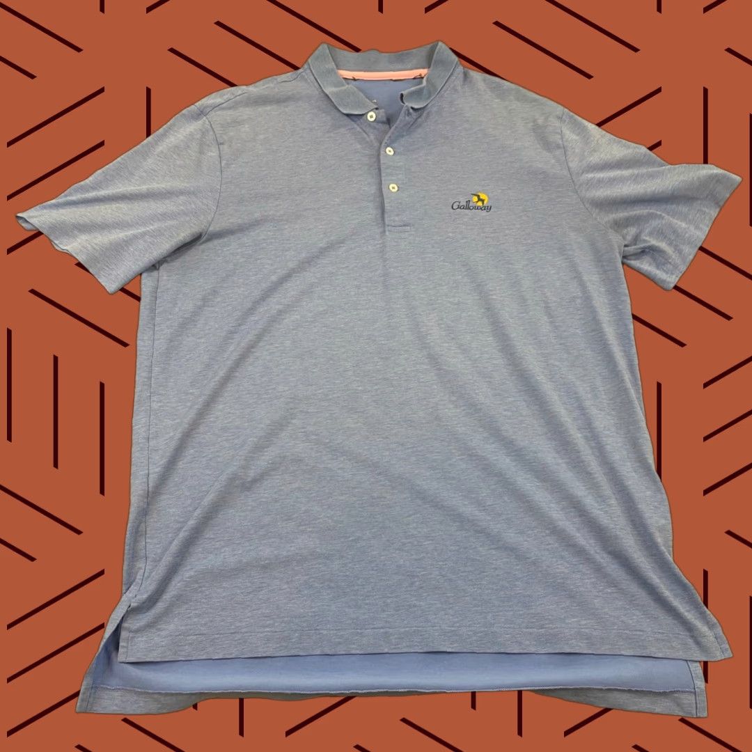 Polo Ralph Lauren VINTAGE Polo Ralph Lauren Polo Galloway Golf Club Mens Large Blue Stretch Golf Shirt S/S Size US L / EU 52-54 / 3 - 1 Thumbnail