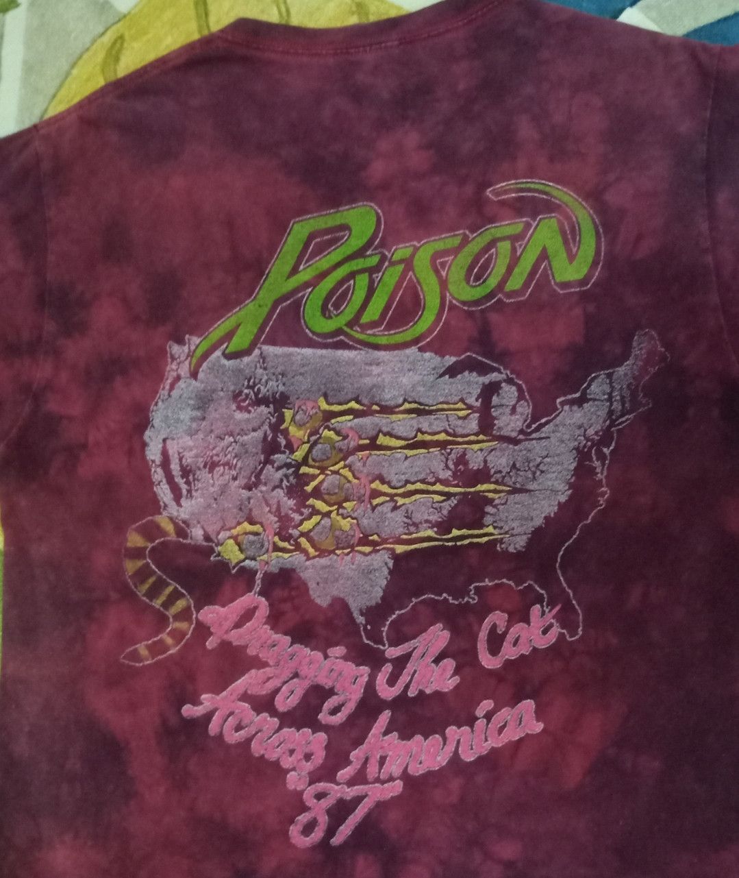 Band Tees Poison Dragging the Cat Across America 1987 Tie-dye T-shirt Size US S / EU 44-46 / 1 - 9 Thumbnail