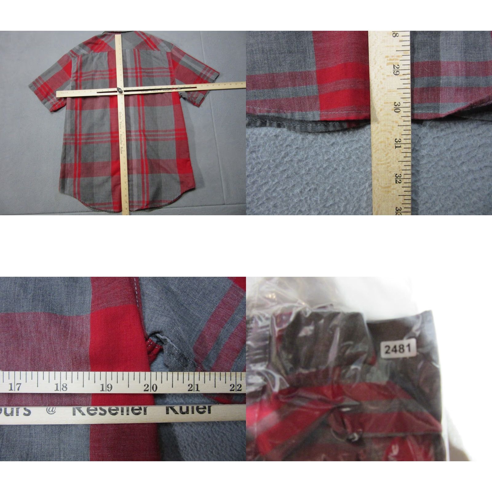 Ecko Unltd. Ecko Unltd. Shirt Mens Large Gray Red Plaid Short Sleeve Button Up Pocket 90s Y2K Casual Shirt Mens L Gray Red Plaid Button-Up Pulse 90s Theme Size US L / EU 52-54 / 3 - 8 Thumbnail