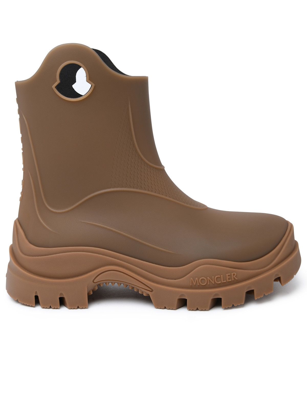 image of Moncler 'misty' Black Pvc Rain Boots in Beige, Women's (Size 6)