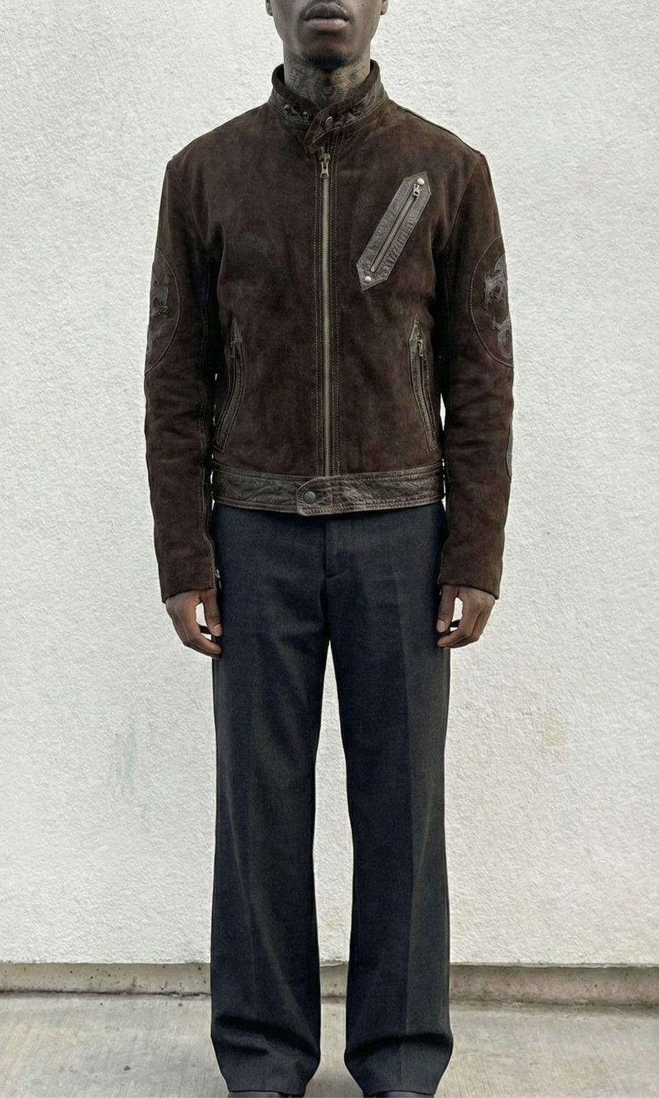 Armani FW1998 Armani Dragon Hide Leather Skin Jacket Size US L / EU 52-54 / 3 - 5 Thumbnail