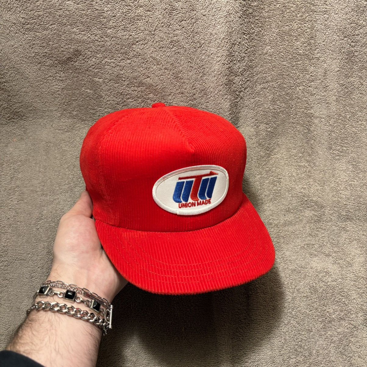 Vintage Vintage Corduroy Trucker Hat Snapback United Transportation Size ONE SIZE - 1 Thumbnail
