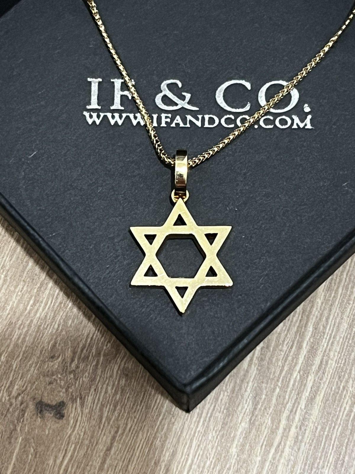 If And Co If & Co 14k Gold Star of David Necklace Jewish Pendant Chain Size ONE SIZE - 1 Thumbnail