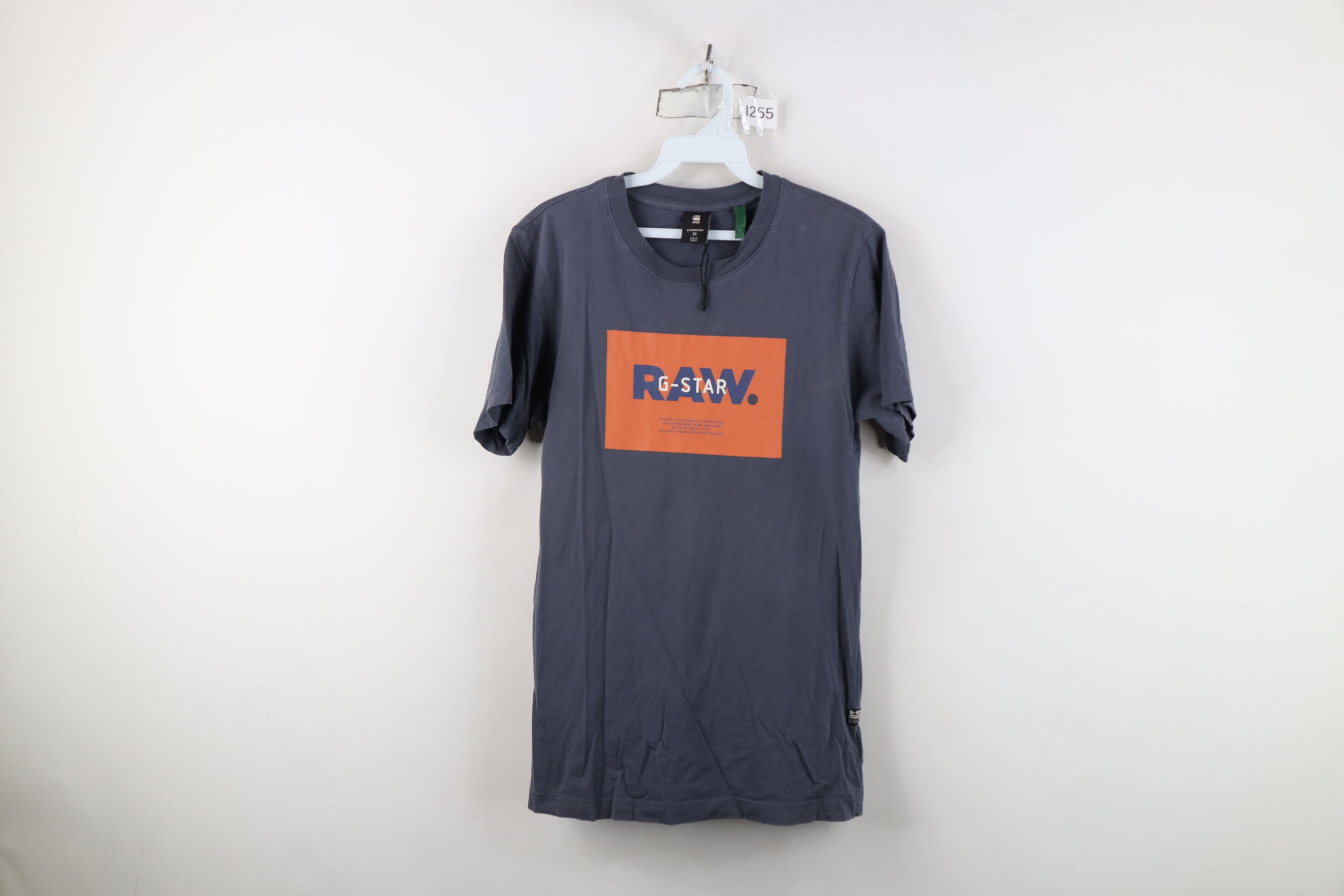 G-Star Deadstock G Star Raw Box Logo T-Shirt Steel Blue Cotton Size US XS / EU 42 / 0 - 1 Thumbnail