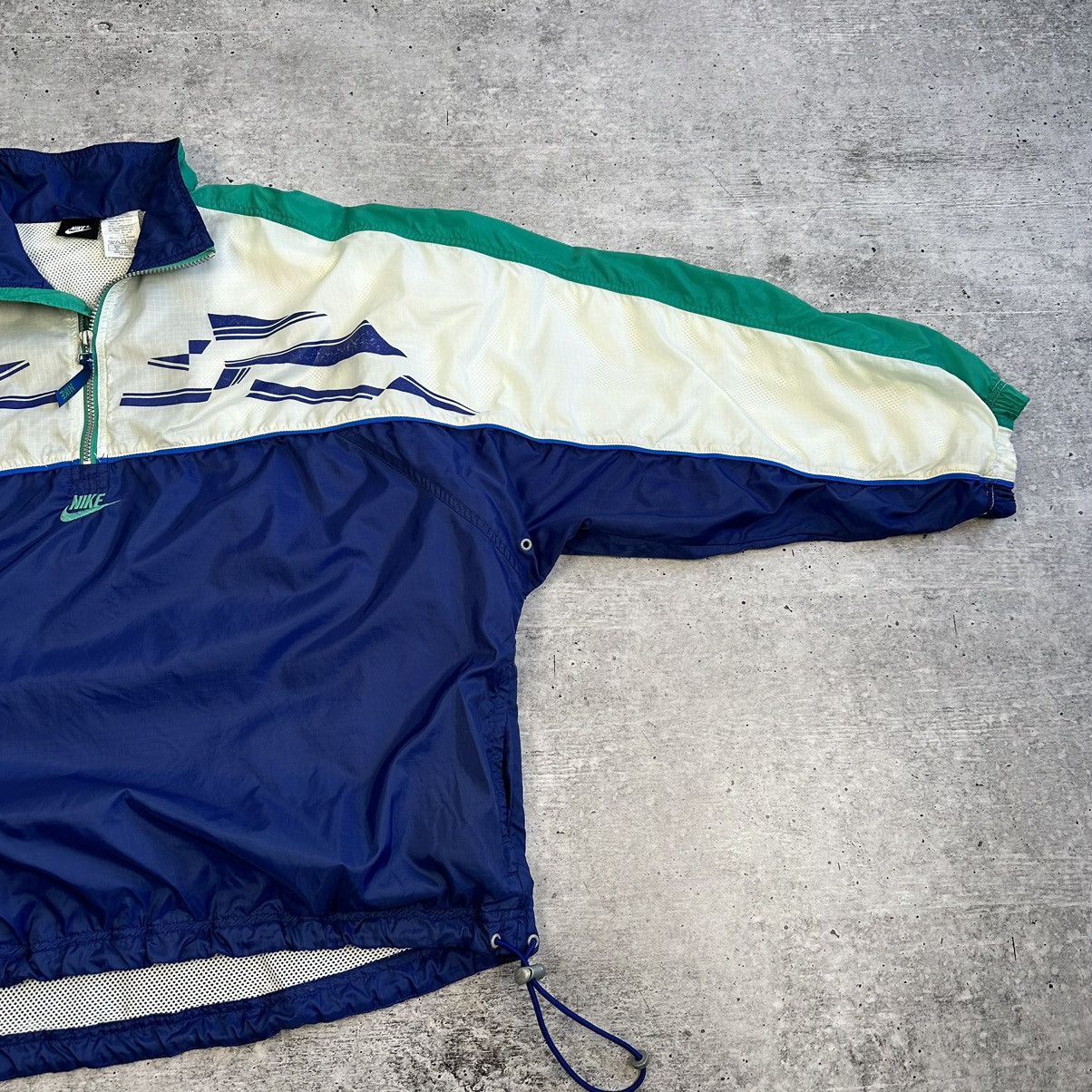Nike × Vintage Vintage Nike Anorak Jacket Center Logo Oversize 90s Nylon Size US XL / EU 56 / 4 - 4 Thumbnail