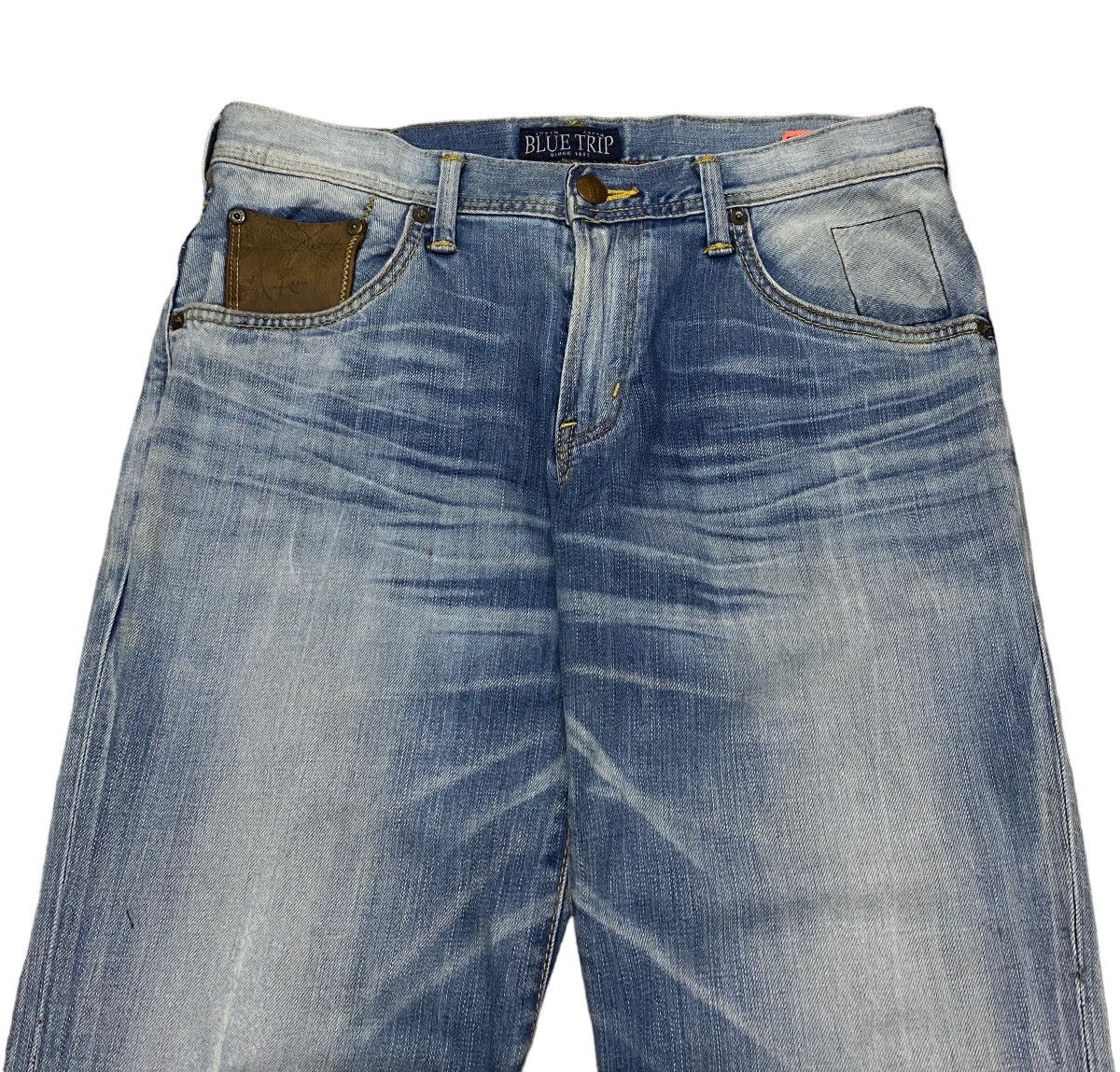 Edwin × If Six Was Nine Rare Design Vintage Brand Edwin Blue Trip Flared Jeans 1990s Size US 32 / EU 48 - 3 Thumbnail