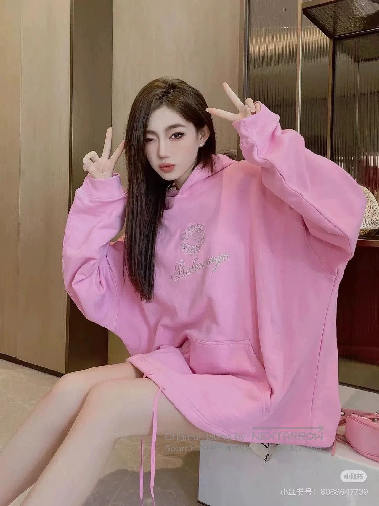 Balenciaga balenciaga pink hoodie with logo embroidery. Size US S / EU 44-46 / 1 - 8 Thumbnail