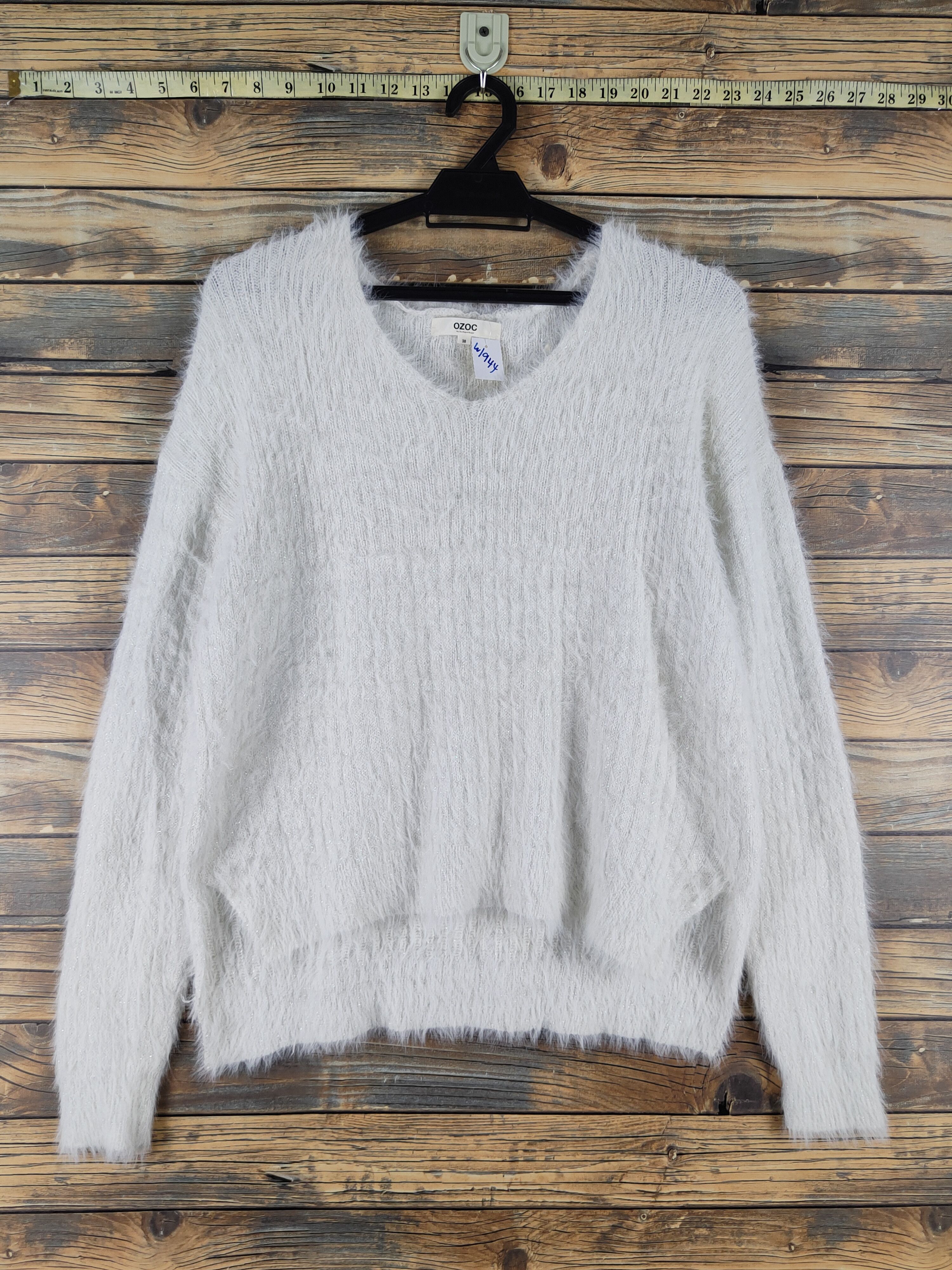 Japanese Brand OZOC Ivory Shag Shaggy Fur Mohair Knitwear #1944 Size XS / US 0-2 / IT 36-38 - 1 Thumbnail
