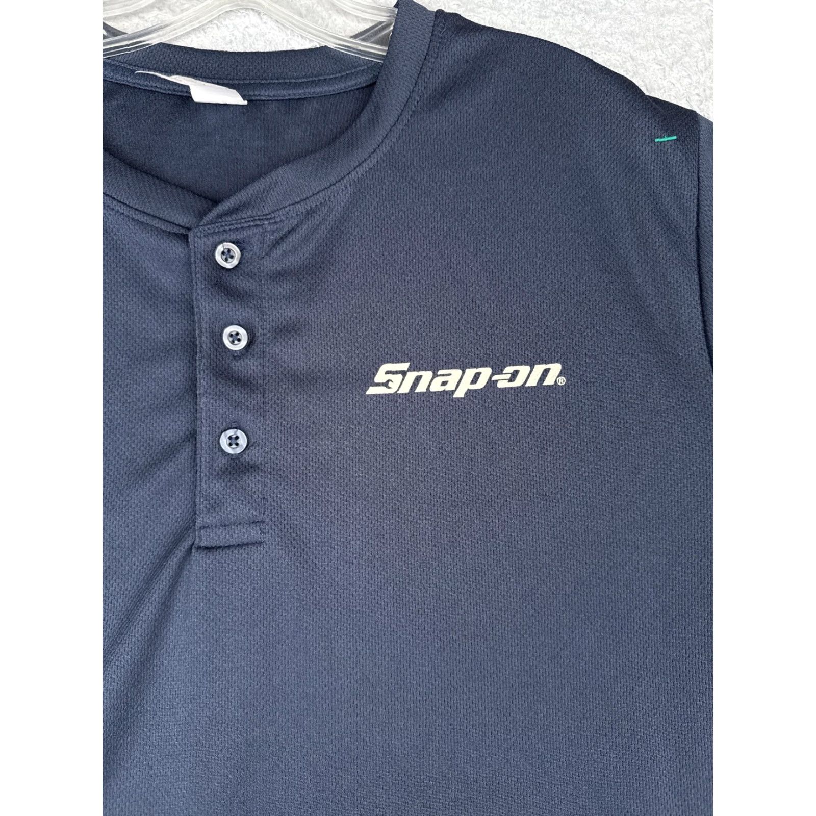 Vintage Snap-on Logo Shirt Men XL Blue Long Sleeve Henley Performance Work Top Polyester Size US XL / EU 56 / 4 - 6 Thumbnail