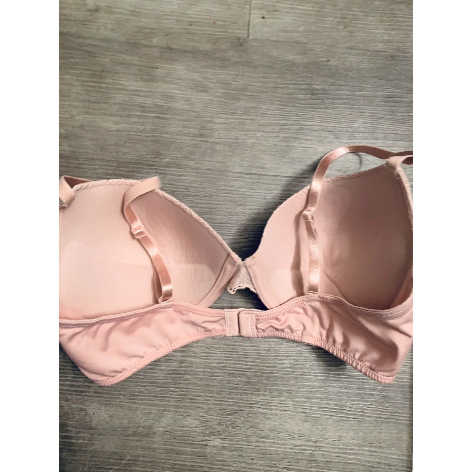 Vintage Maidenform Pink Push Up & In Bra 36C – 36C Push Up Bra, Maidenform, Floral, Underwired, Bow, Lace, Strap, Pink, Women, Regular, 36 Band, 36C Cup Size ONE SIZE - 2 Thumbnail