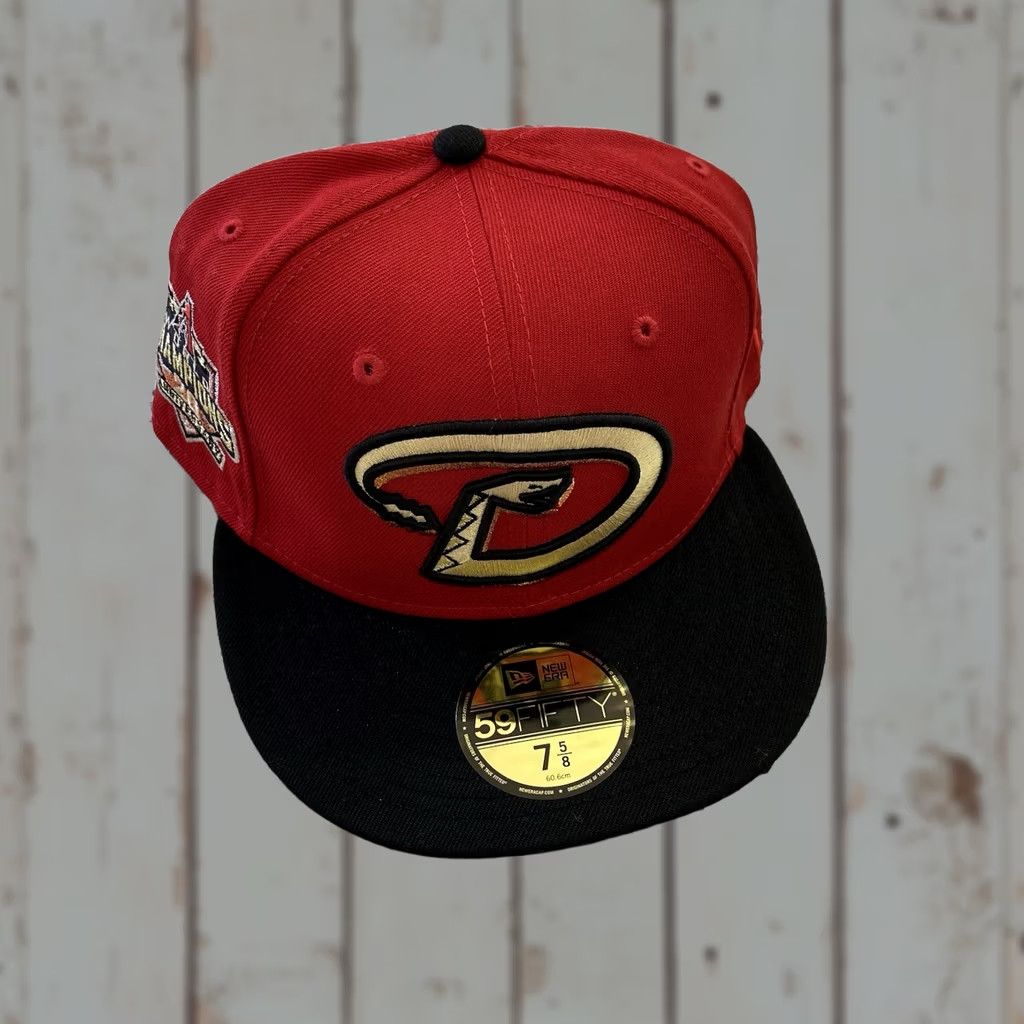 New Era VINTAGE? No, not vintage. New Era 59FIFTY Arizona Diamondbacks 20TH Anniversary World Champions Hat Cap Red 7 5/8 Mens Baseball Cap Size ONE SIZE - 1 Thumbnail