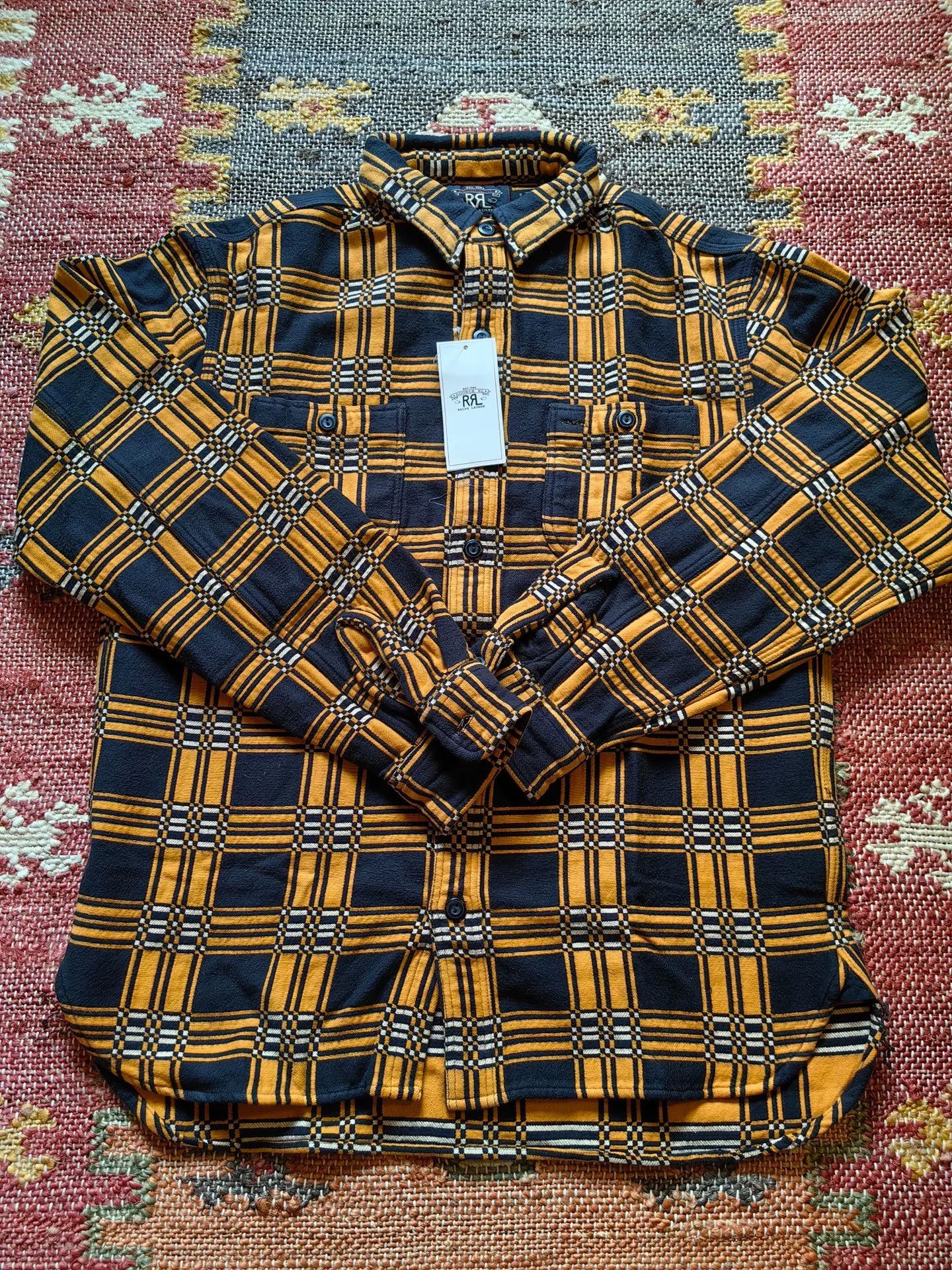 RRL Ralph Lauren RRL Slim Fit Jacquard Work Shirt Size US M / EU 48-50 / 2 - 1 Thumbnail