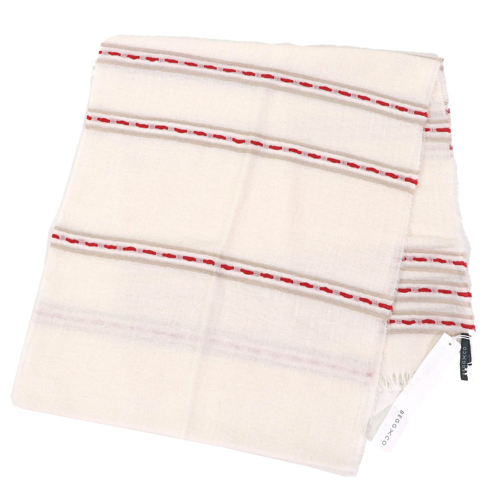Other Other Begg&Co BERBER Barber Mini fringe cashmere shawl Natural Material Shawl Size ONE SIZE - 1 Thumbnail