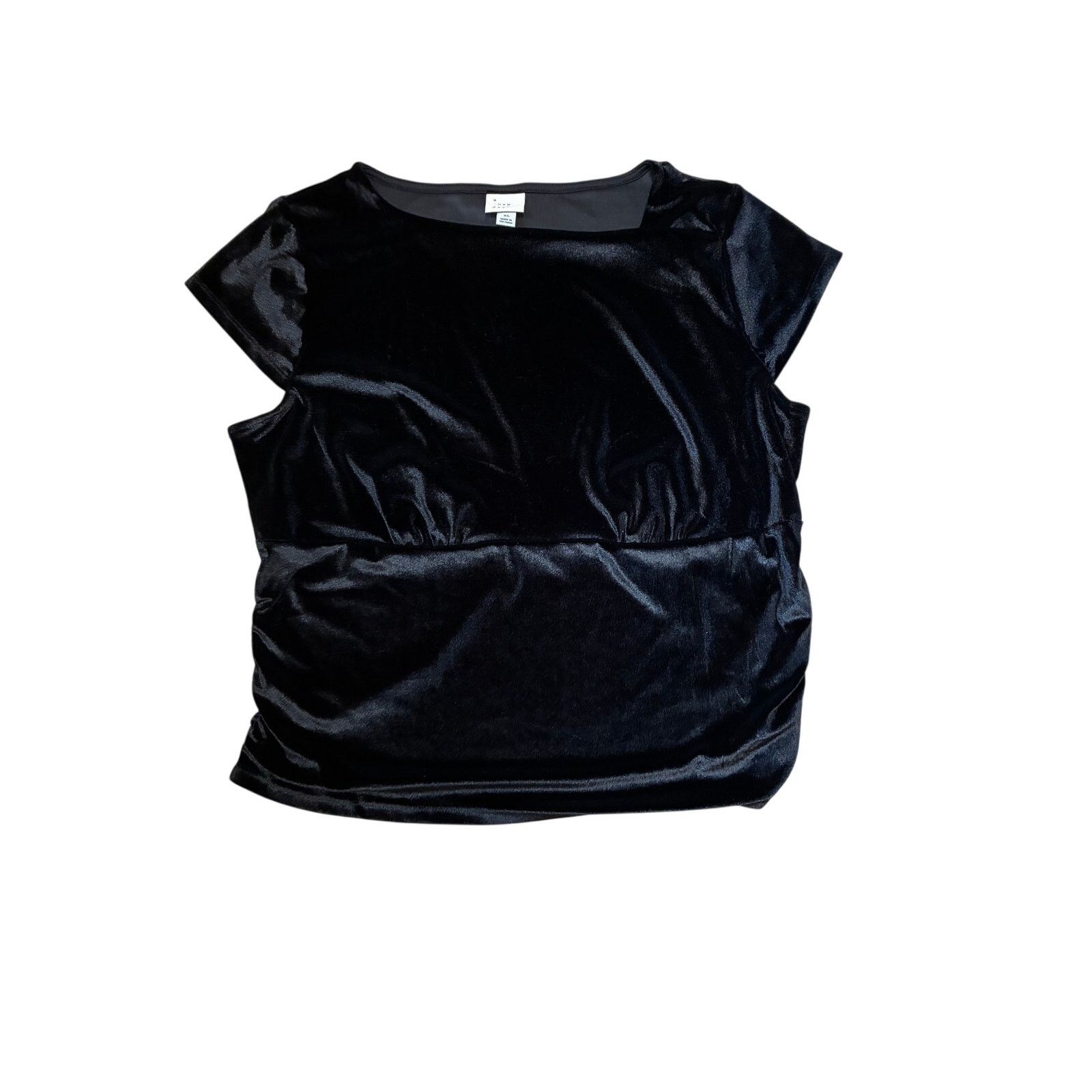 The Unbranded Brand A New Day Black Women’s black velvet ruched top Size XL Size XL / US 12-14 / IT 48-50 - 2 Thumbnail