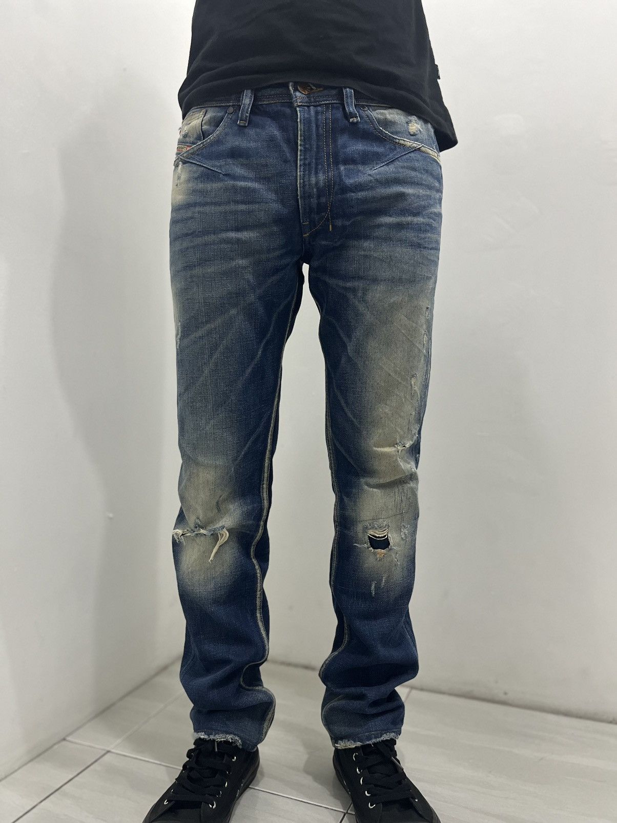 Diesel Vintage Faded Distressed Diesel Denim Y2K Style Size US 30 / EU 46 - 3 Thumbnail