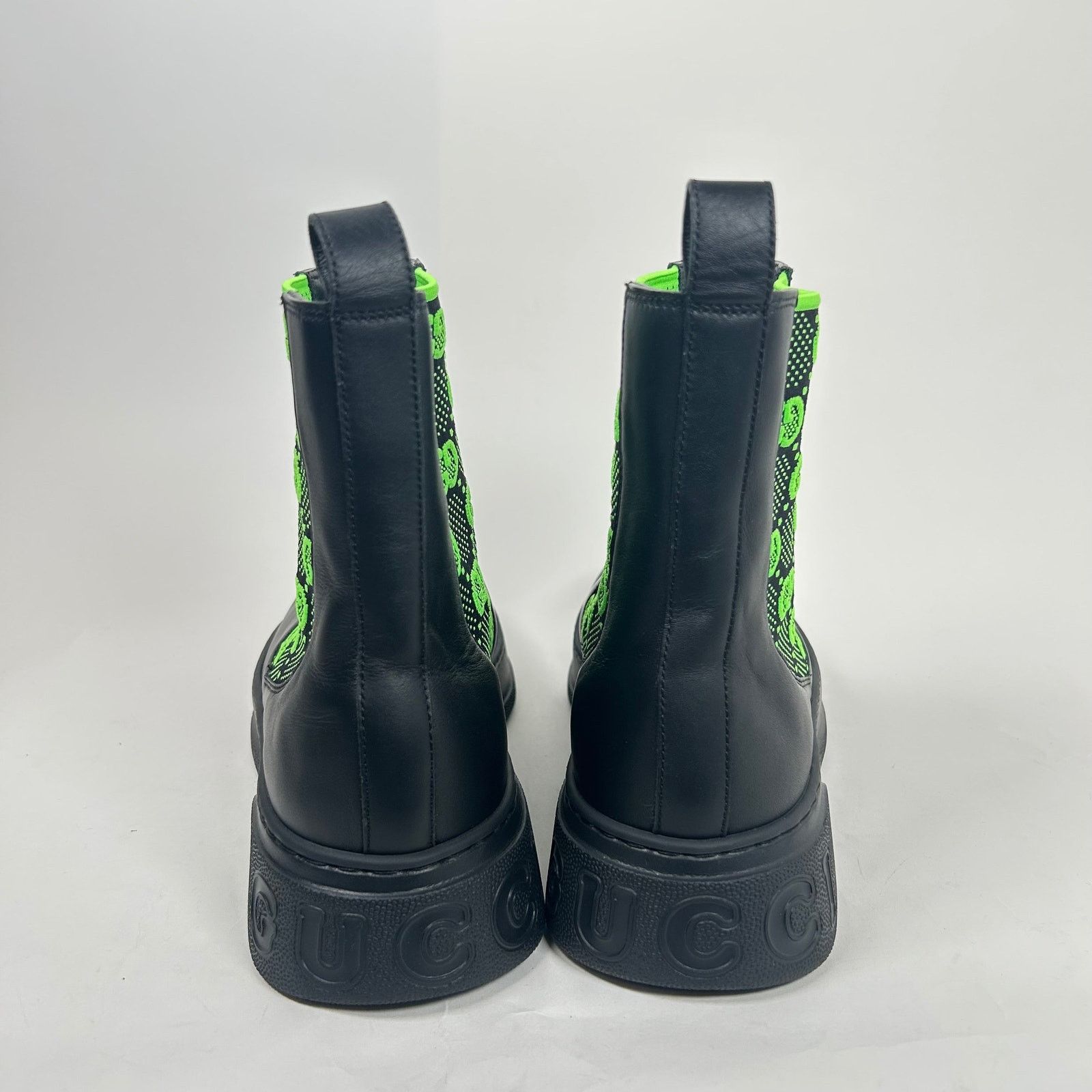 Gucci Gucci Black/Green Elastic Chelsea Boot Size GG 8.5 Size US 9.5 / EU 42-43 - 3 Thumbnail