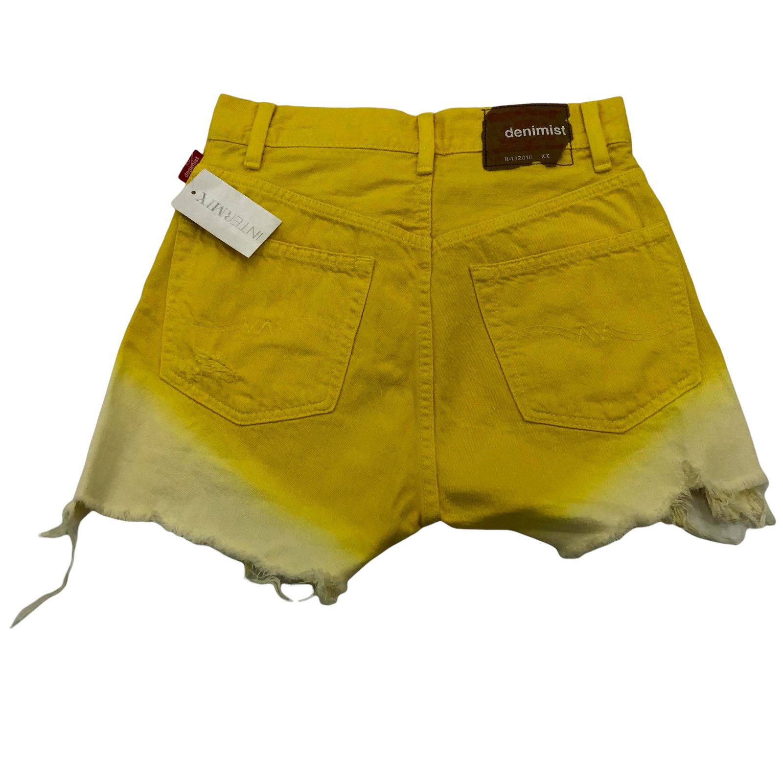 INTERMIX nwt Denimist NIC High-rise Cut-off Shorts Yellow Ombre 26 Size 26" / US 2 / IT 38 - 7 Thumbnail