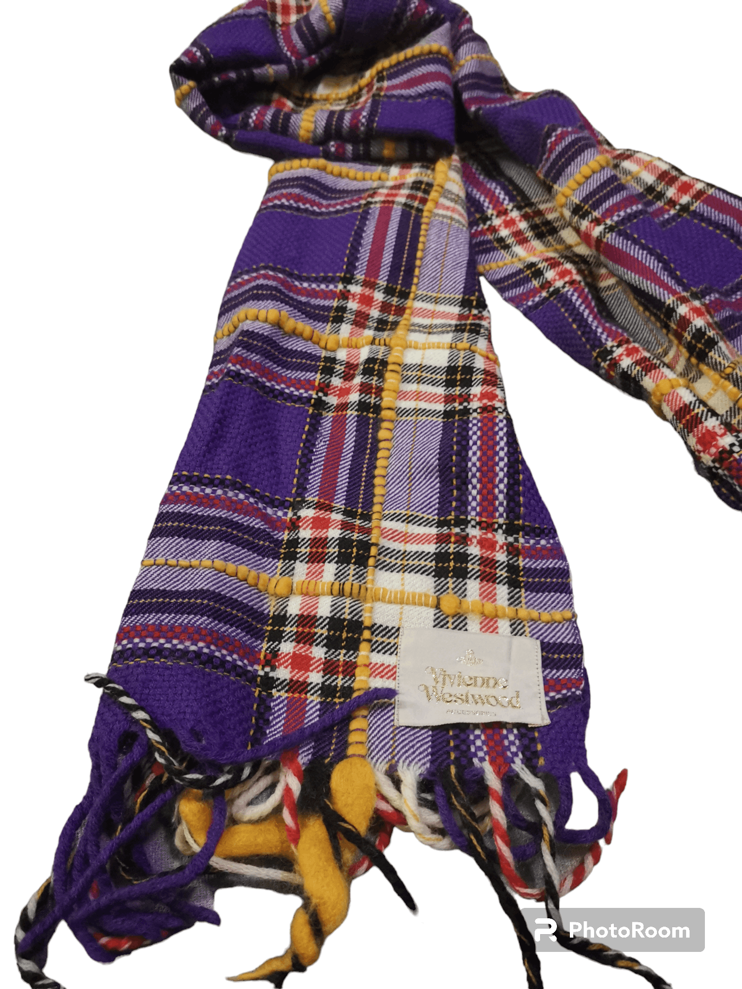 Designer × Vintage × Vivienne Westwood 💎Vtg Vivienne Westwood Wool Scarf / Muffler Gold Label Size ONE SIZE - 6 Thumbnail