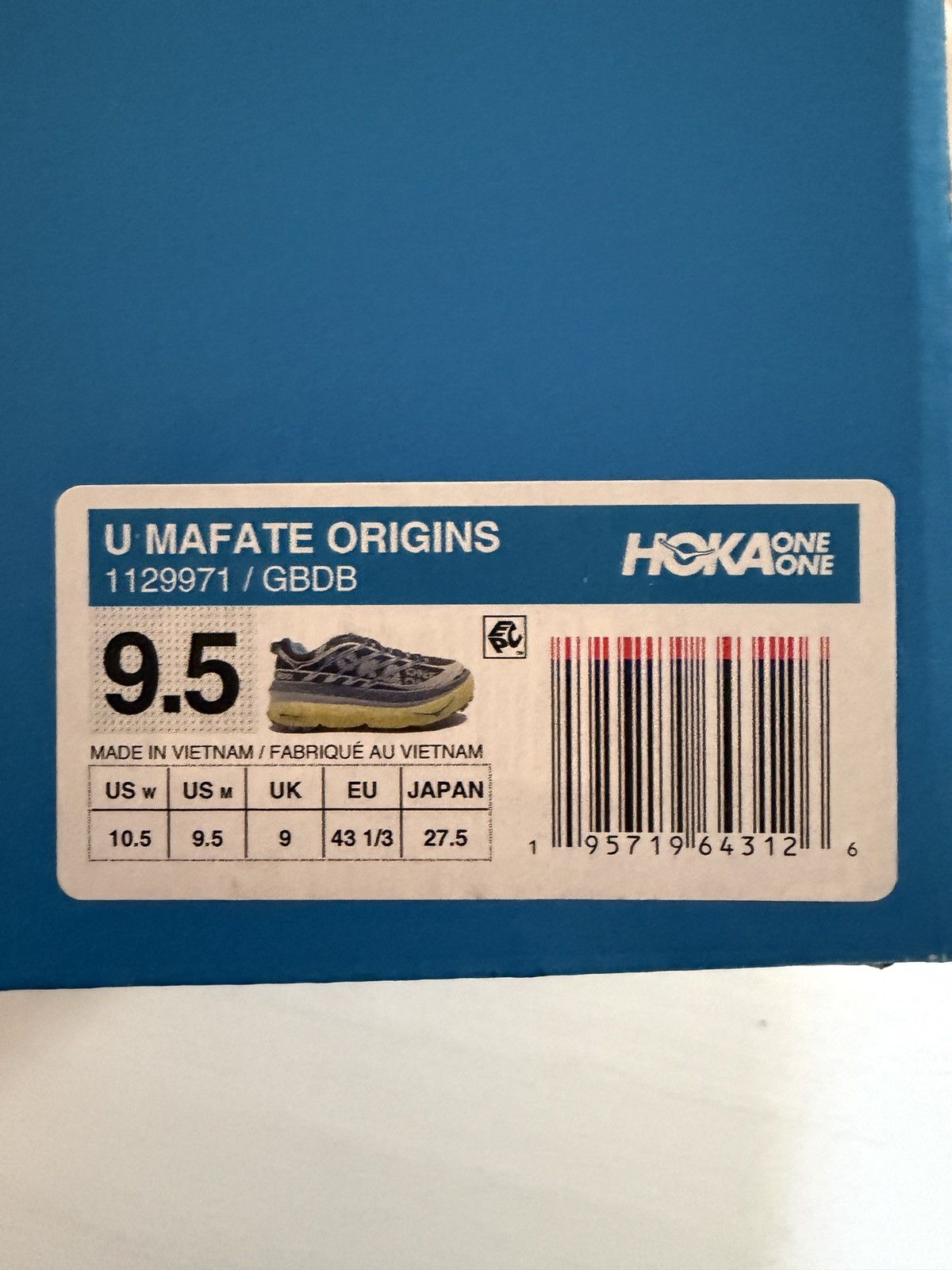 Hoka Hoka One One Mafate Origins Goblin Blue Size US 10 / EU 43 - 11 Thumbnail