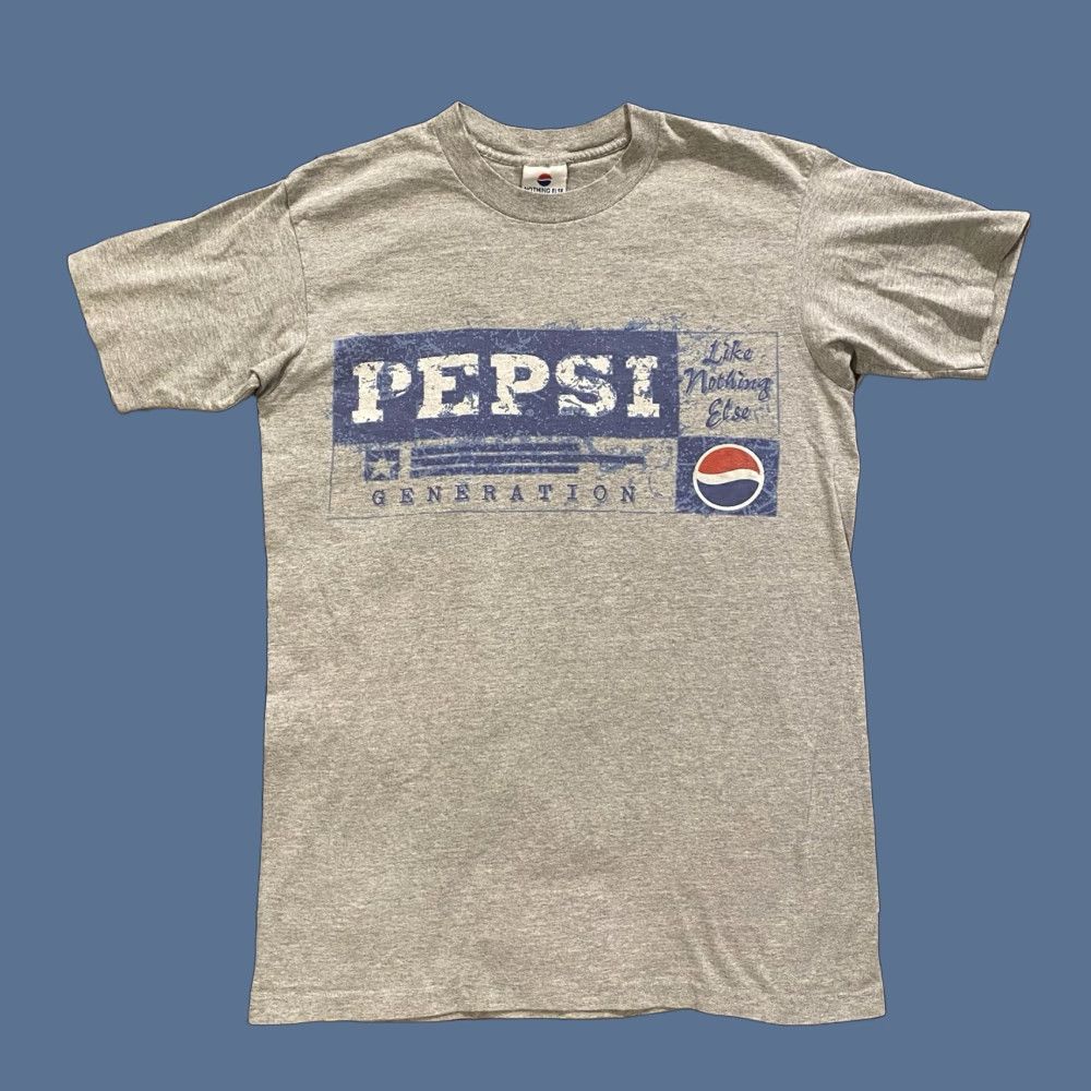 Vintage VINTAGE Pepsi Generation Single Stitch T-Shirt Gray Mens M Adult Medium Cotton 90s Retro USA Graphic Print Short Sleeve Crew Neck Size US M / EU 48-50 / 2 - 1 Thumbnail