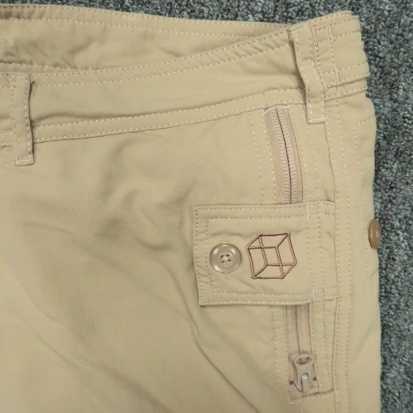 Clothing Arts Pants Men 38x30 Cargo Pocket Khaki Beige Nylon Regular Straight Inseam 30 Travel Casual Formal Business Pocket Pockets Cargo Size 38