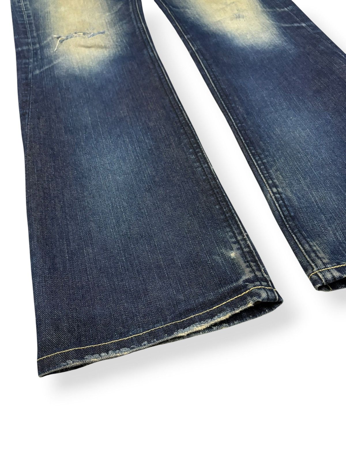 Lee × Number (N)ine Lee Black Riders Mud Wash Slim Straight Distressed Jeans Size US 34 / EU 50 - 7 Thumbnail