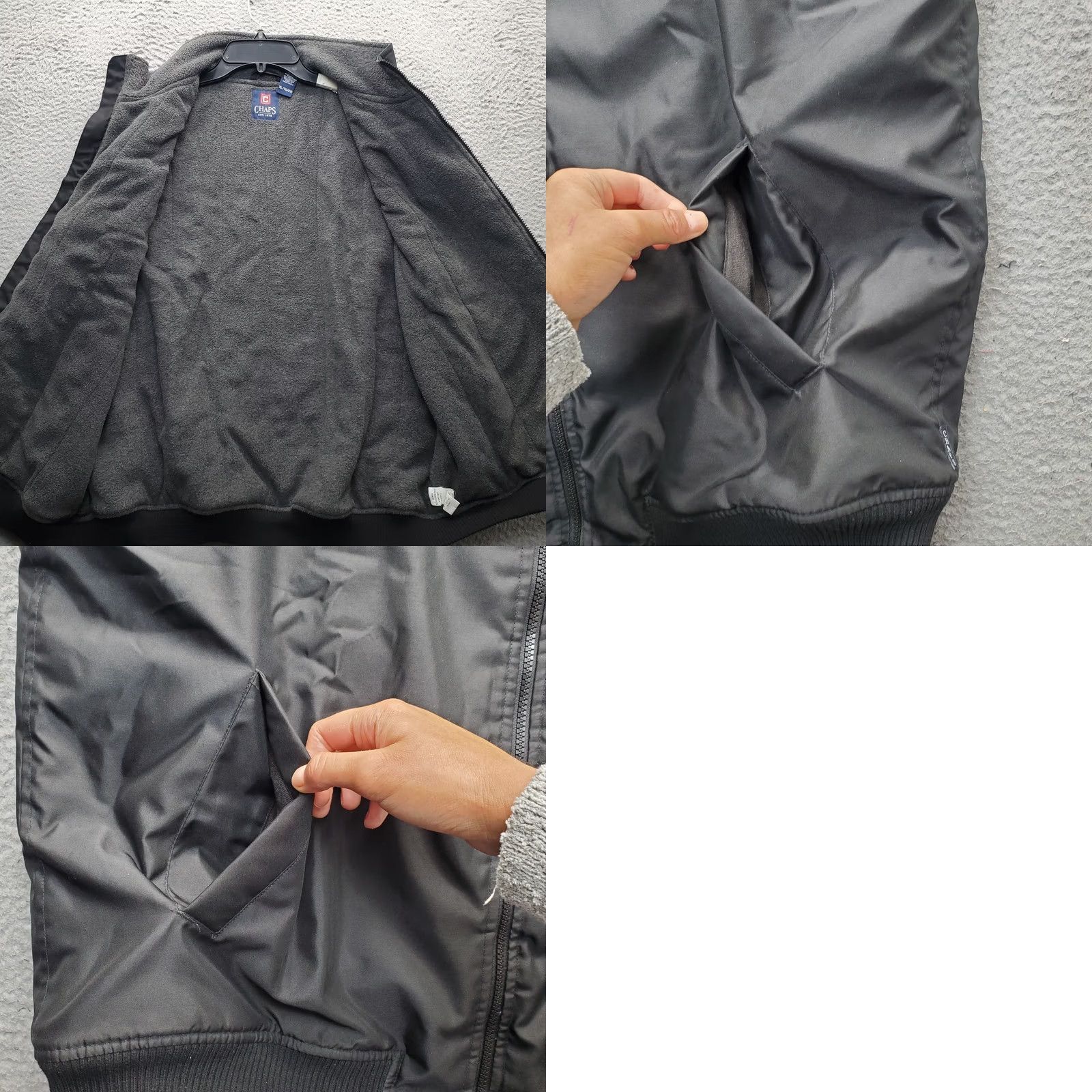 Chaps Chaps Vest Mens XL Black Fleece Lined Sleeveless Stand-Up Collar Pockets Zip Up Jacket/Coat Short Length Size US XL / EU 56 / 4 - 8 Thumbnail