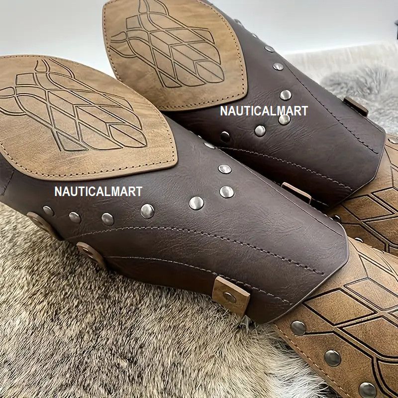Other Medieval Viking Style Faux Leather Bracers Size ONE SIZE - 2 Thumbnail