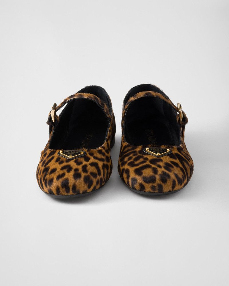 Prada os11x0326 Printed Leather Ballerinas Flats in Leopard Size US 8 / IT 38 - 5 Thumbnail
