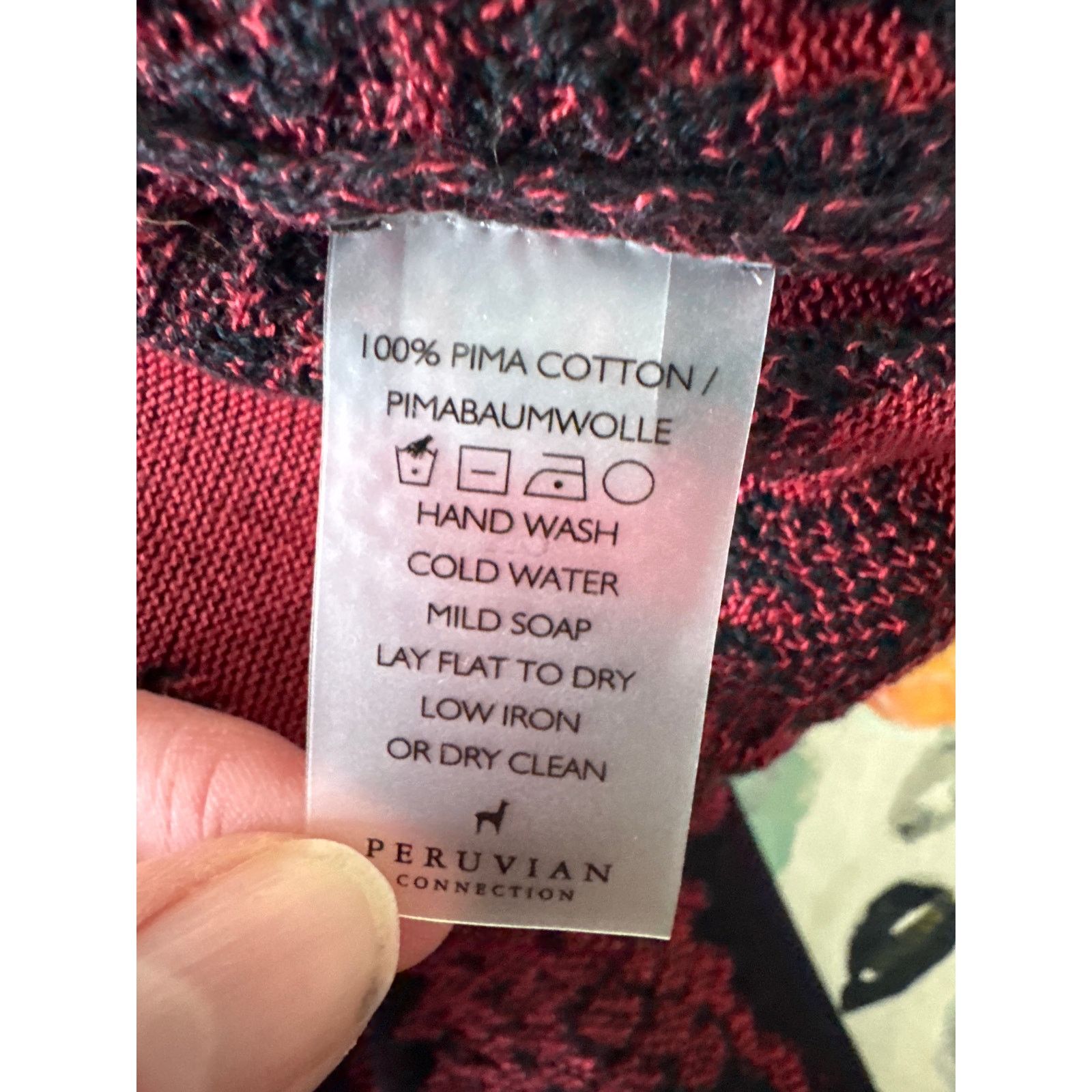 Other PERUVIAN CONNECTION Pima Cotton Red Black Lace Pull On Midi Size 28" / US 6 / IT 42 - 5 Thumbnail