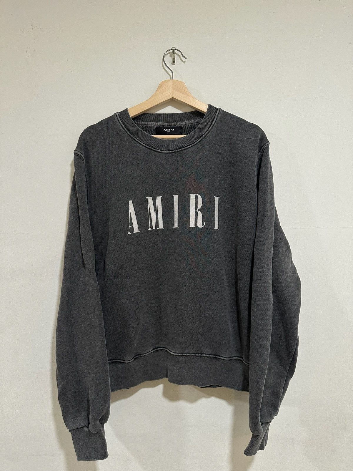 image of Amiri Crewneck Sweatshirt in Black, Men's (Size Small)