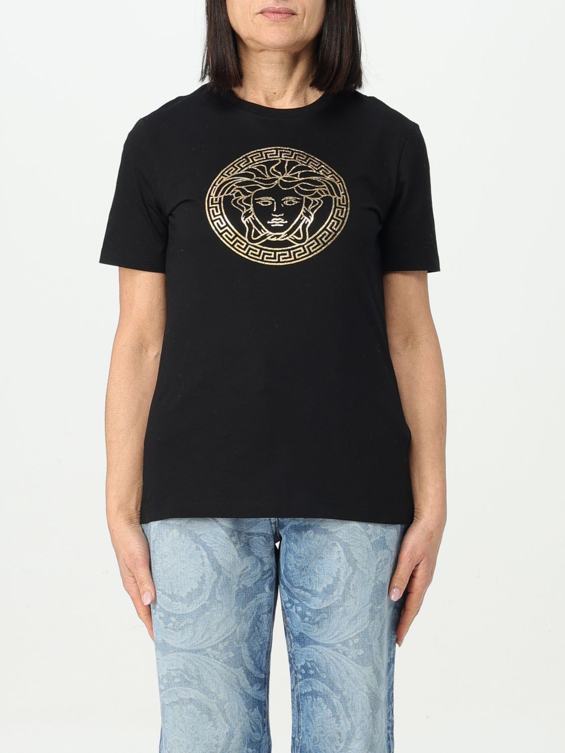 image of Versace T-Shirt Woman Black, Women's (Size Medium)