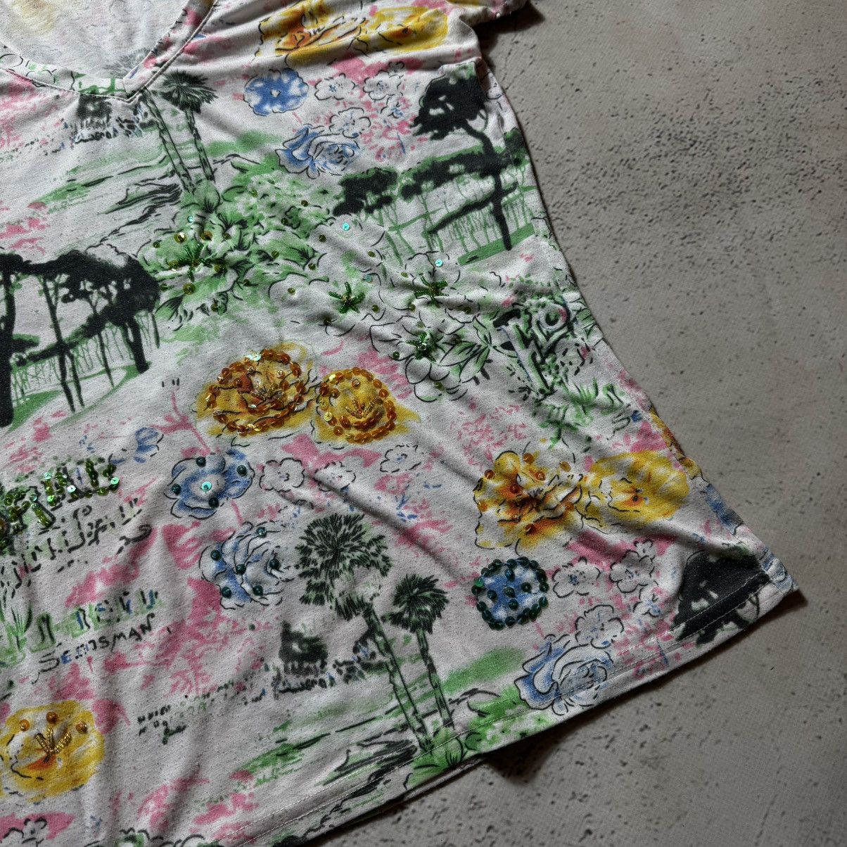 Designer × Vintage Save the Queen Y2K vintage flora print t shirt rare Size L / US 10 / IT 46 - 4 Thumbnail
