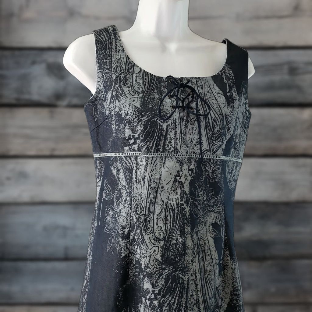 Vintage Marine Dress Womens Sz 6 Gray Blue Sleeveless Ruffle Hem Size M / US 6-8 / IT 42-44 - 1 Thumbnail