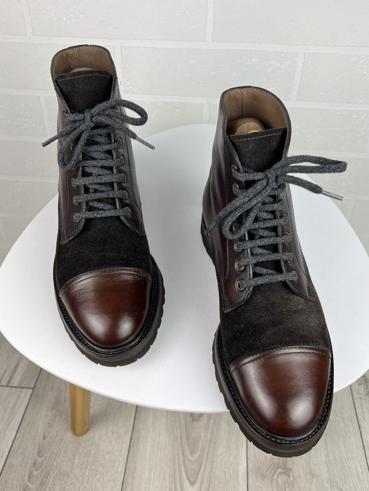 Brunello Cucinelli Boots Leather Suede Shoes Vibram Brown, Men's (Size 8)