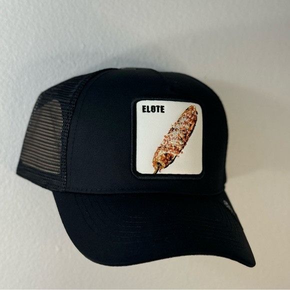 Designer NEW ELOTE PATCH BLACK TRUCKER MESH CAP HAT Size ONE SIZE - 1 Thumbnail