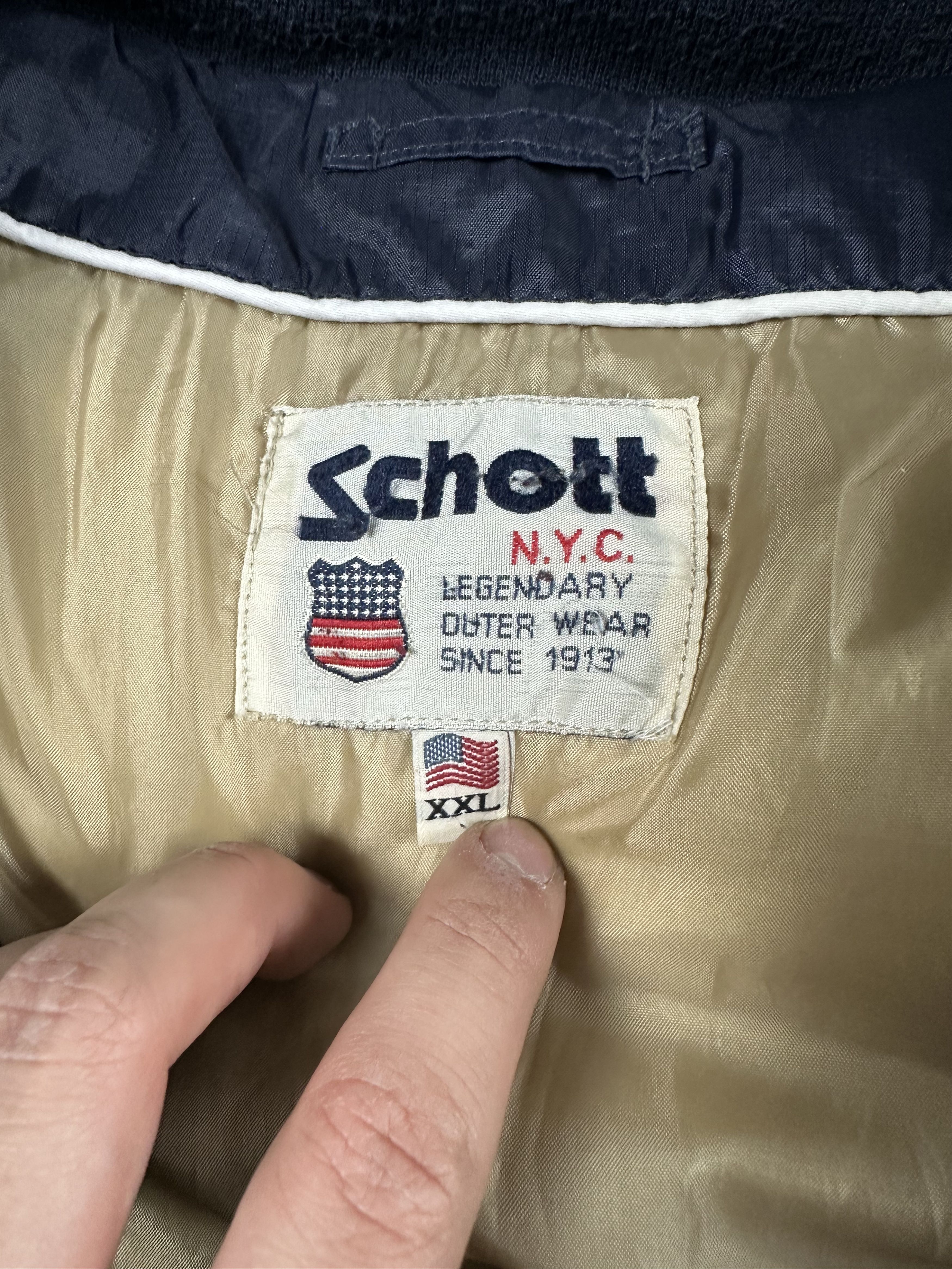 Schott 90s Vintage Schott Puffer Boxy Jacket Navy Size US M / EU 48-50 / 2 - 6 Thumbnail