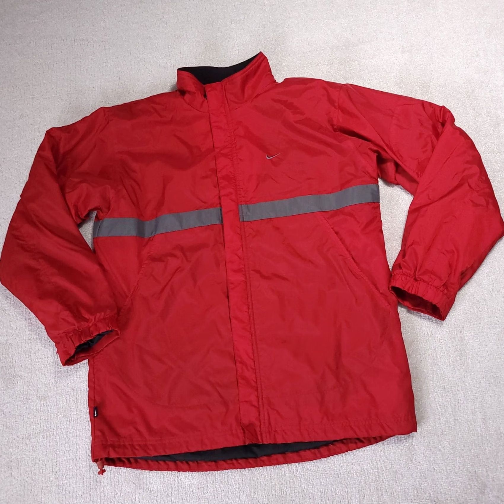 Nike VINTAGE Nike Jacket Mens M Red Windbreaker Reflective Swoosh Zip Full Zip 90s Outdoor Sports Size US M / EU 48-50 / 2 - 2 Thumbnail