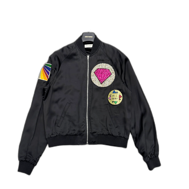 Saint Laurent Paris SLP Glitter Diamond Bomber Jacket-yf Size US L / EU 52-54 / 3 - 1 Thumbnail