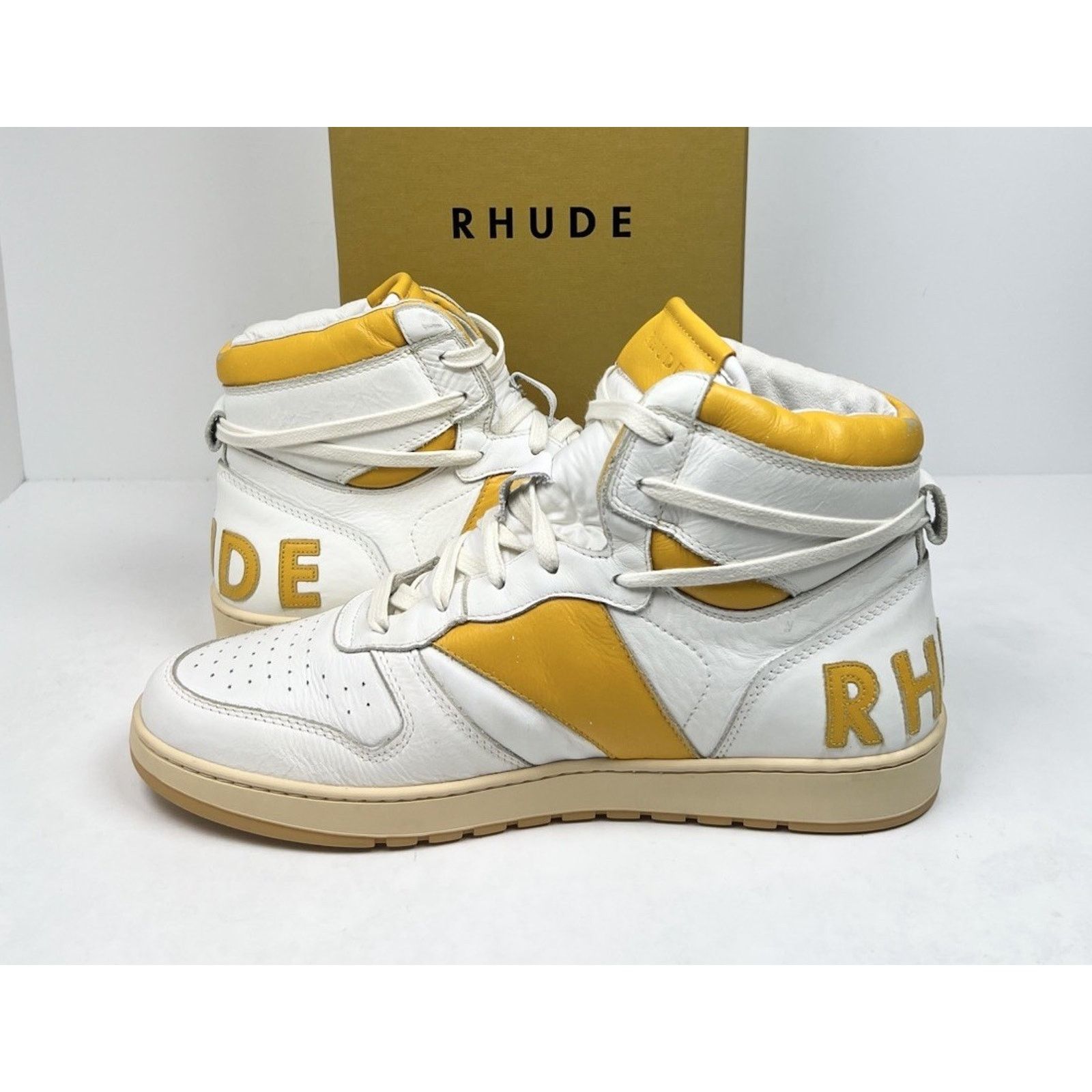Rhude Size 10US - Rhude Yellow Rhecess Leather High NEW Size US 10 / EU 43 - 5 Thumbnail