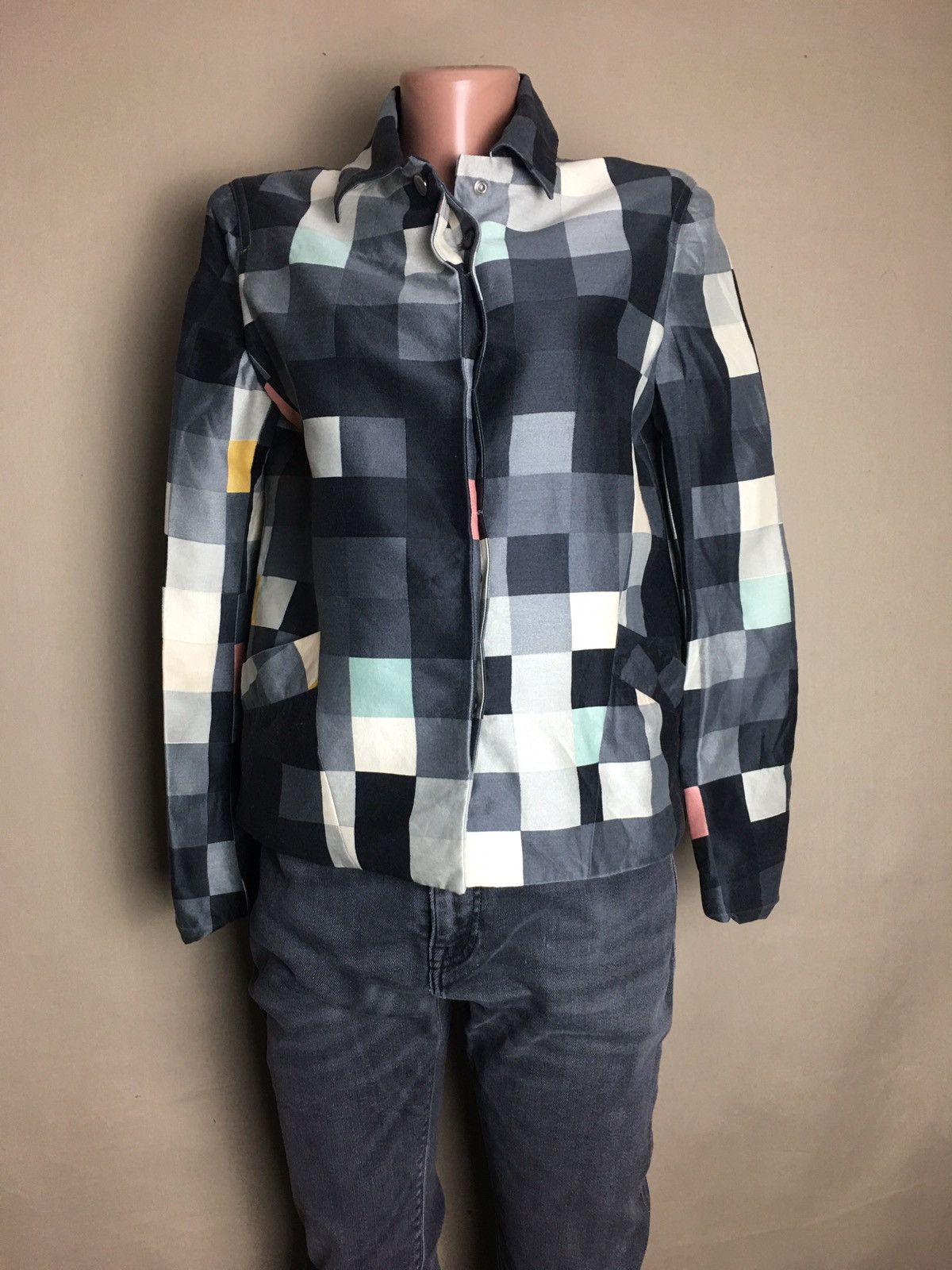 Salvatore Ferragamo Salvatore Ferragamo Checkered Wool Silk Jacket EU36 US6 Size M / US 6-8 / IT 42-44 - 2 Thumbnail